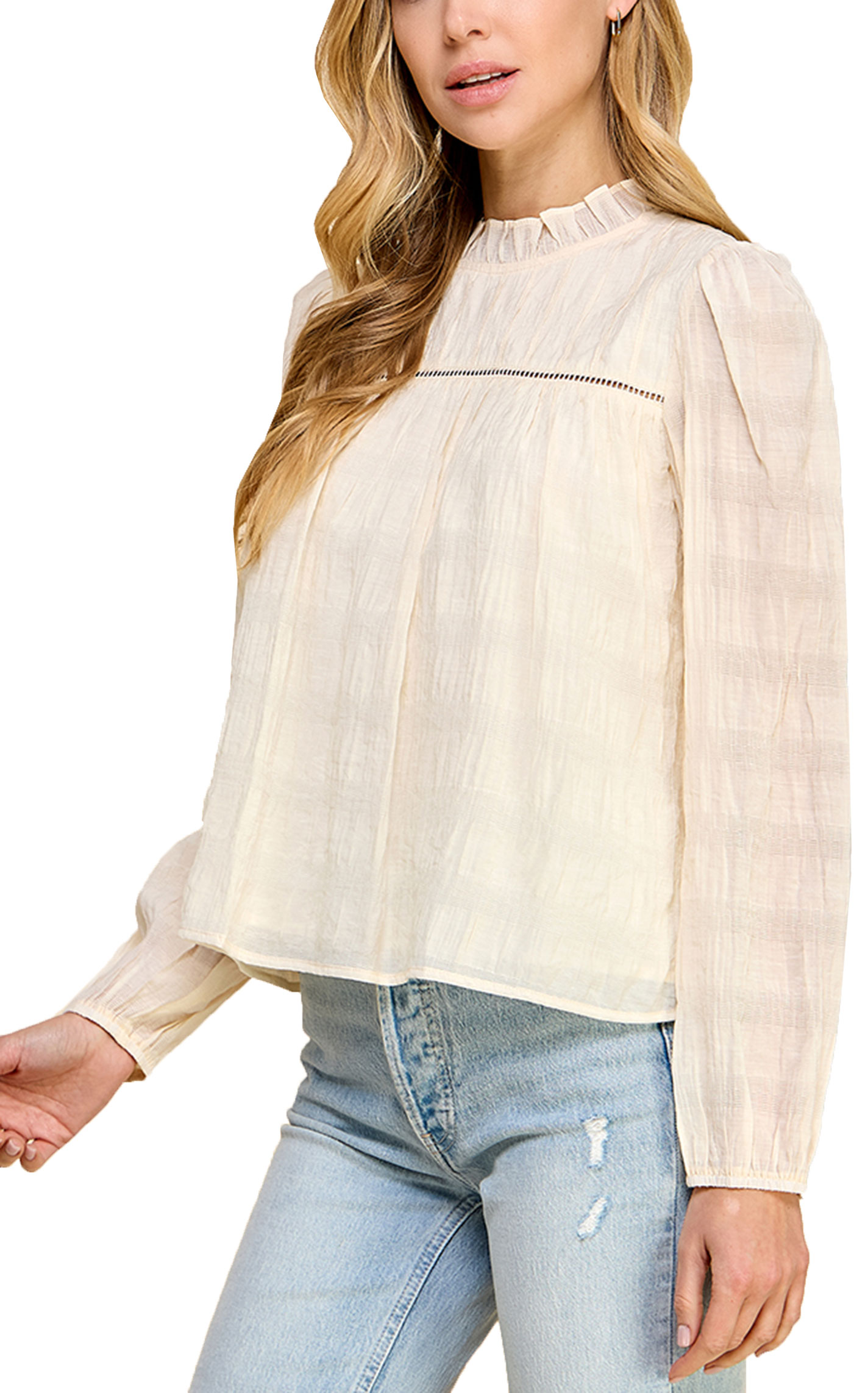 TCEC Women's Ivory Sheer Top - Image 1