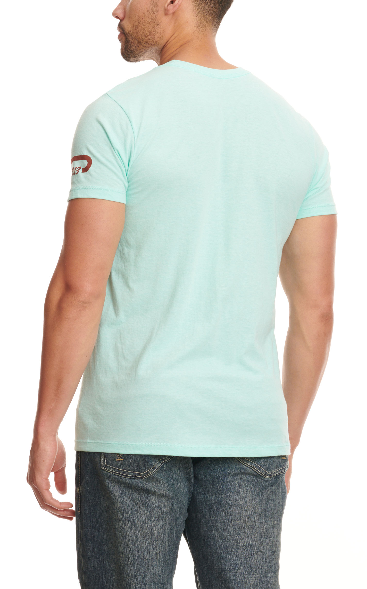 Lazy J Ranchwear Men's Sea Green with Bull Rust Logo Graphic Short Sleeve T-Shirt - Image 1