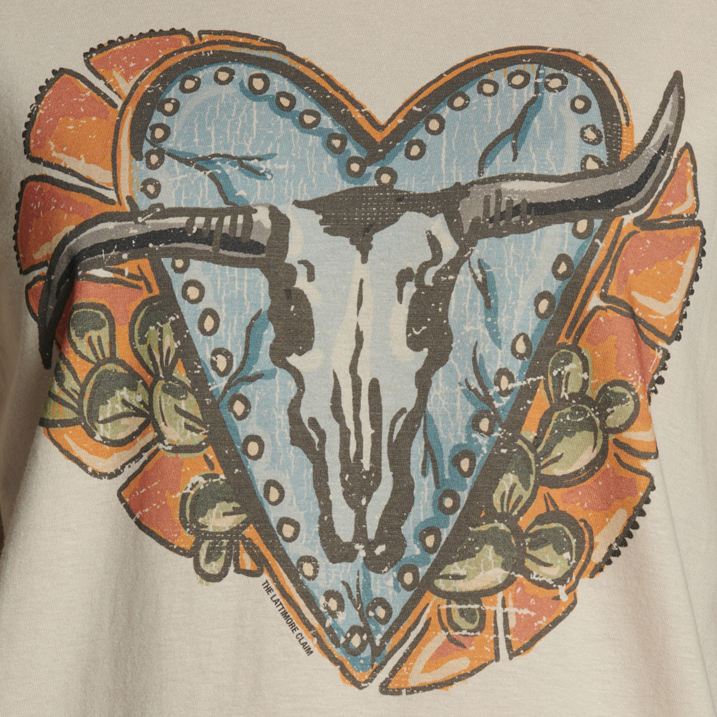 Lattimore Women's Creamy Latte Crooked Horn Graphic T-Shirt - Image 3