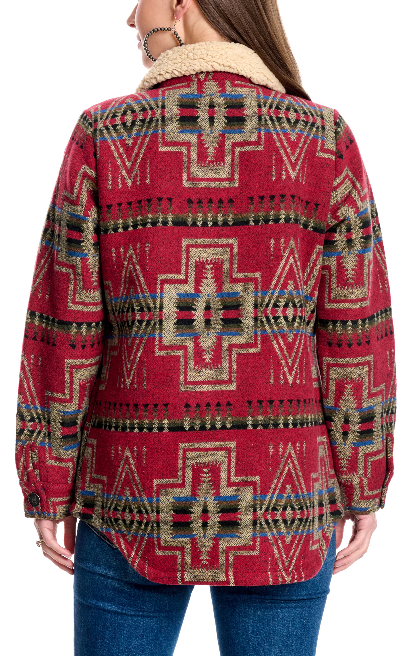 Cotton & Rye Women's Cranberry Aztec Sherpa Lined Jacket - Image 1