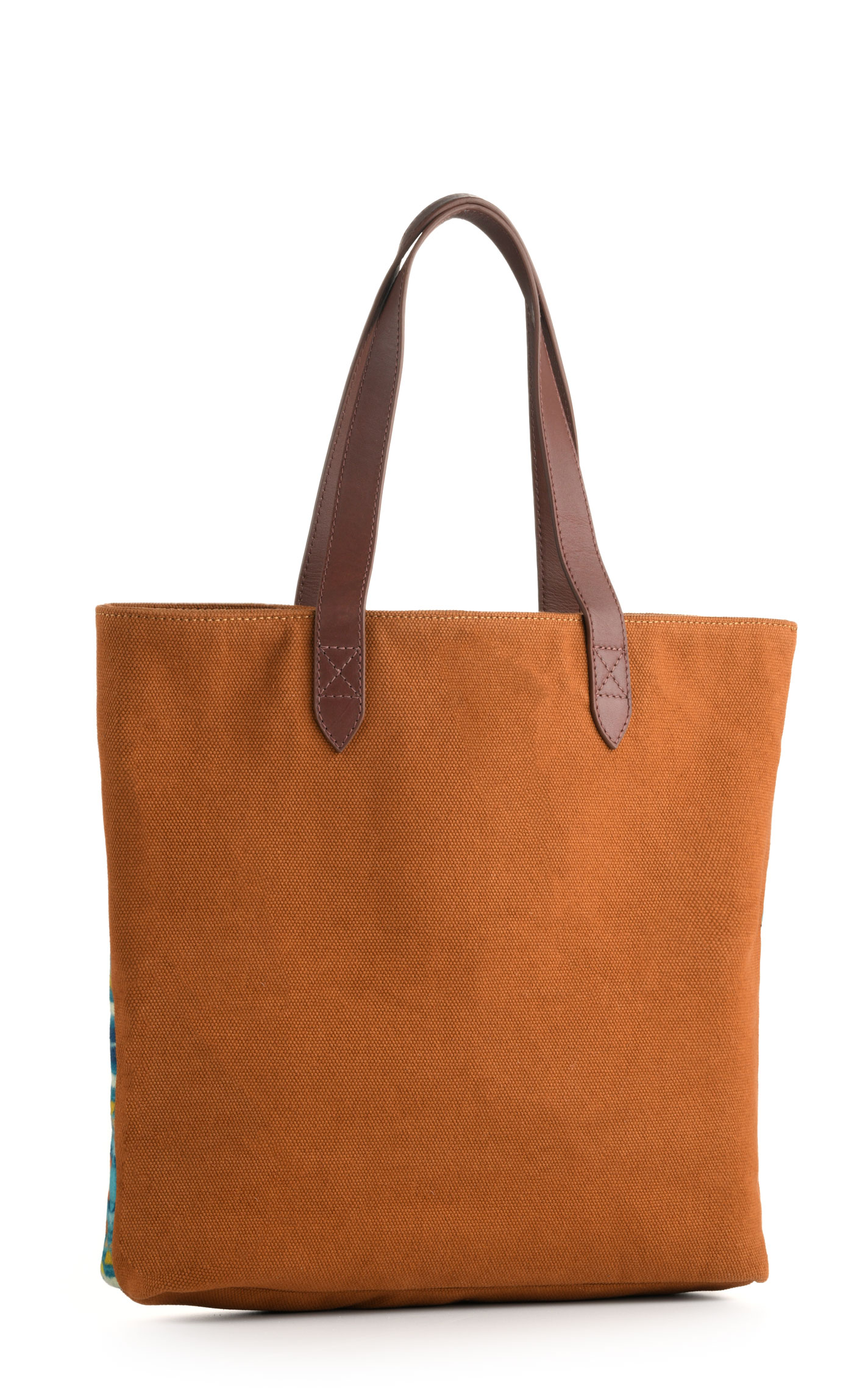 Pendleton Women's Turquoise Tangerine Sunset & Cream Aztec Alto Mesa Market Tote Bag - Image 1
