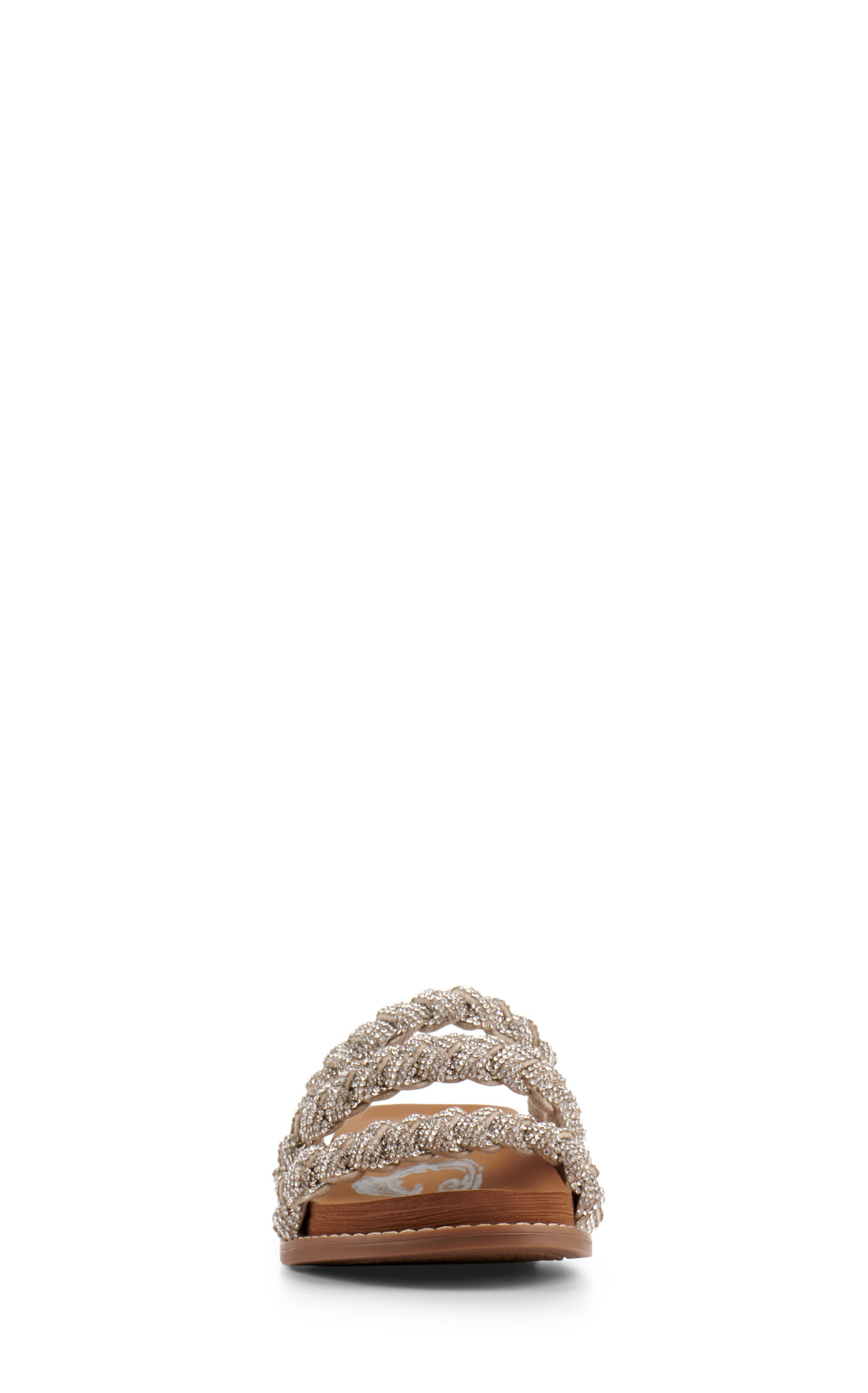 Very G Women's Stacia Tan Triple Bling Braided Straps Sandal - Image 1