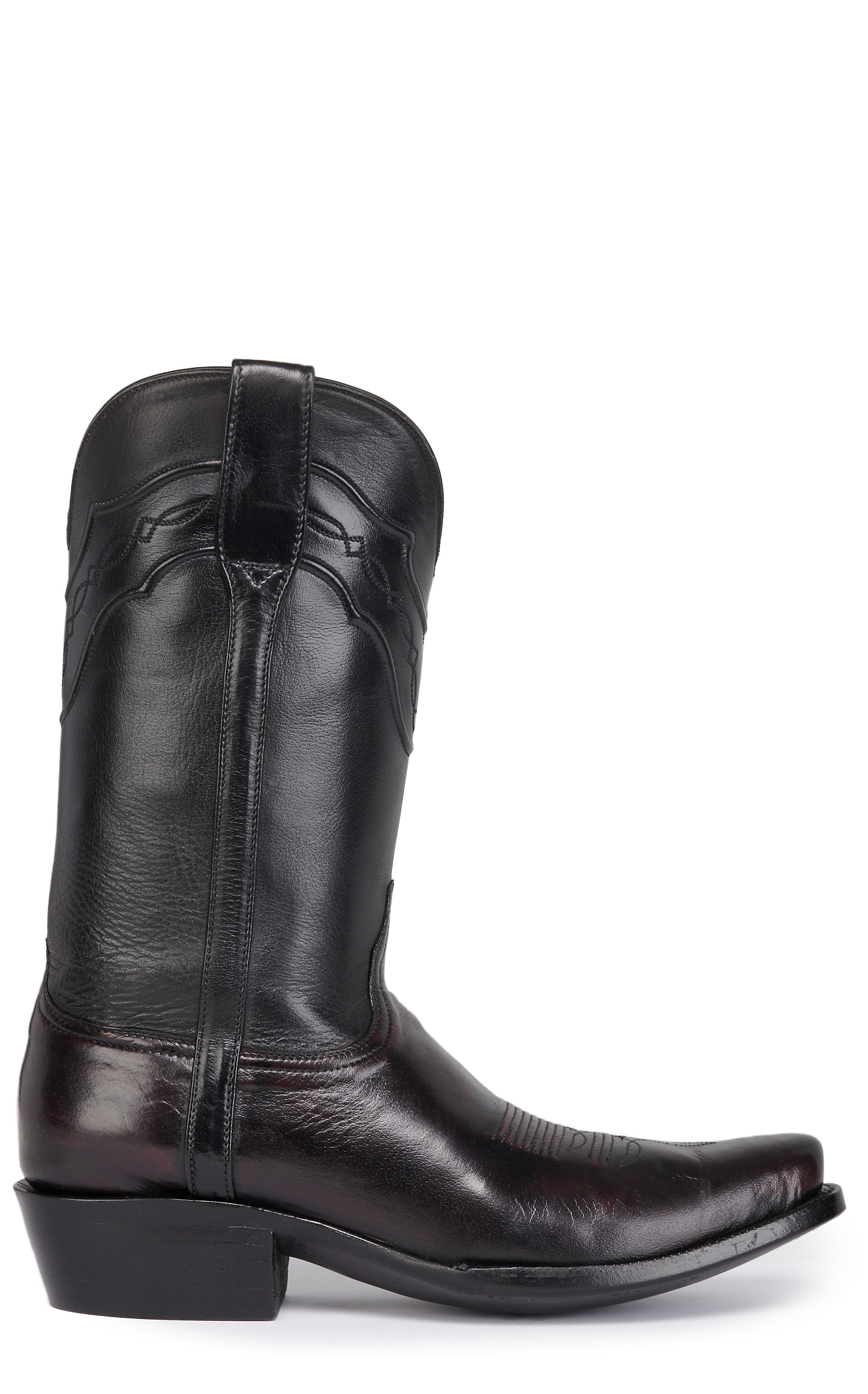 Black Jack Men's Black Cherry and Black Punchy Square Toe Cowboy Boots - Image 1