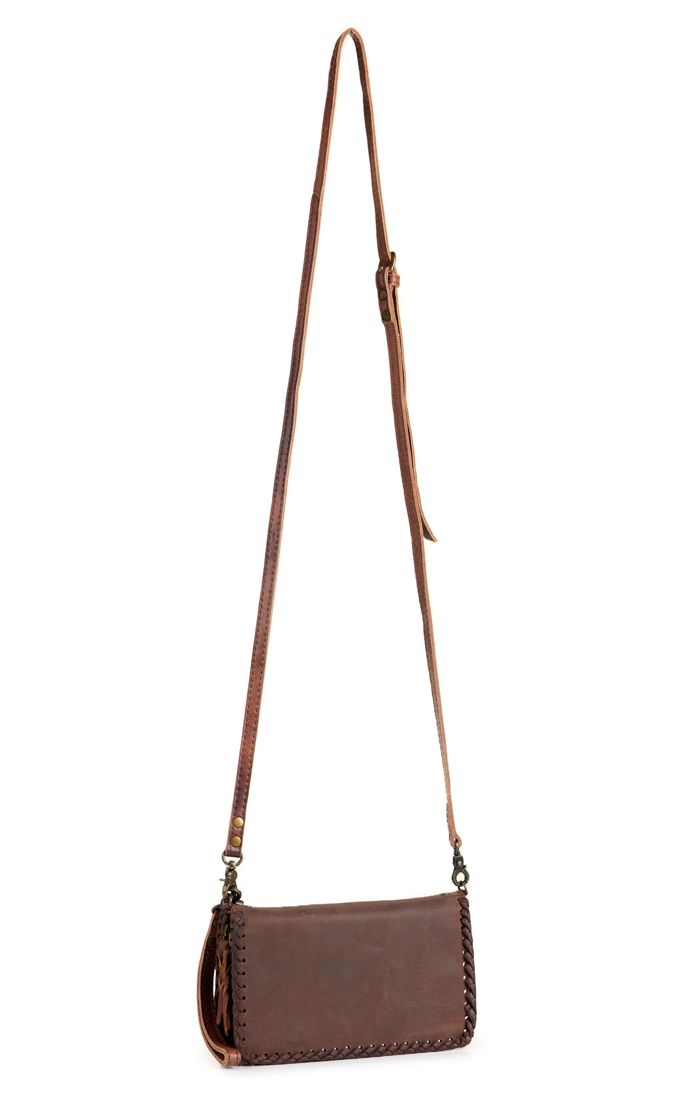 American Darling Chocolate Matte Leather Wristlet Crossbody Organizer  - Image 1