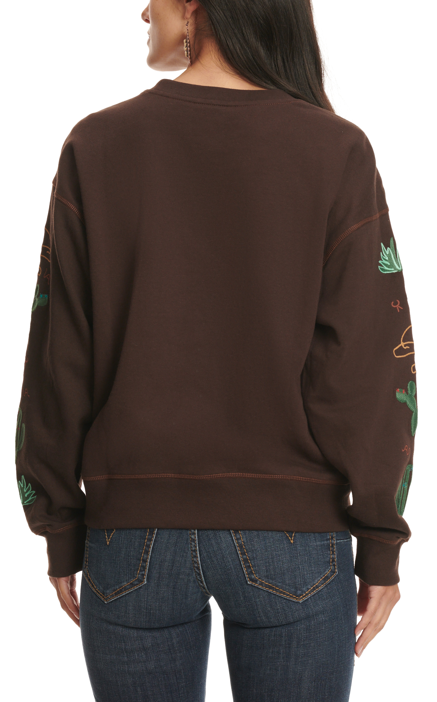 Ariat Women's Riata Chocolate Embroidered Sweatshirt - Image 3
