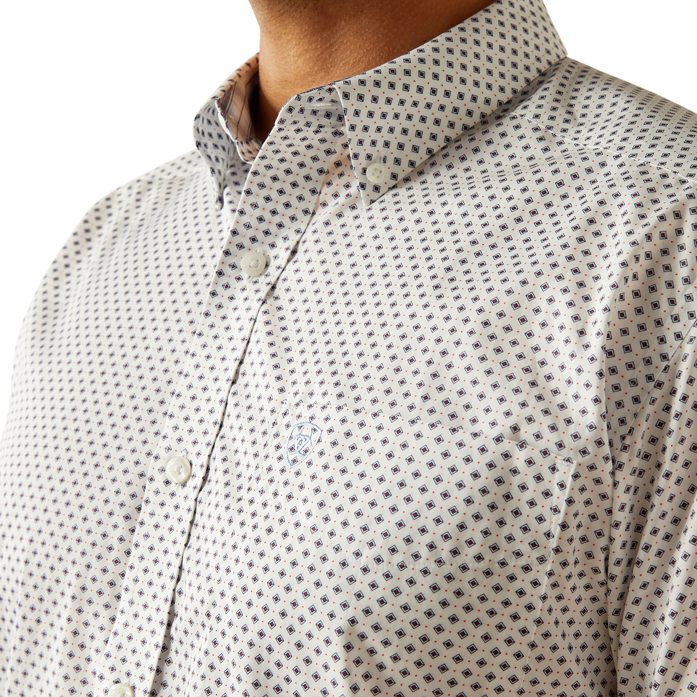 Ariat Men's Damien White Geo Print Western Shirt - Image 1