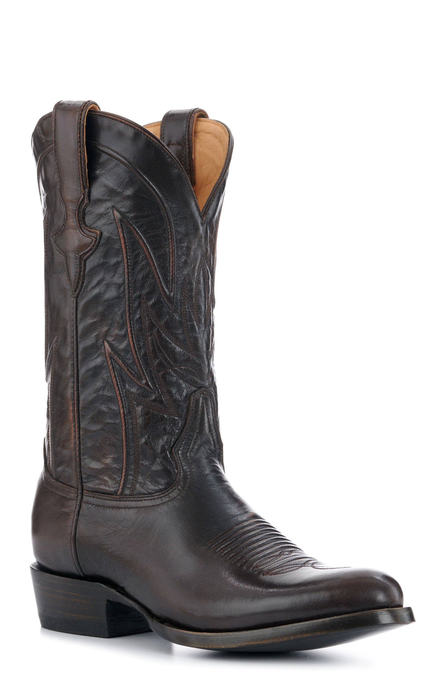 JRC & Sons Men's Creed Brush Off Goat Round Toe Cowboy Boot in Chocolate - Image 1