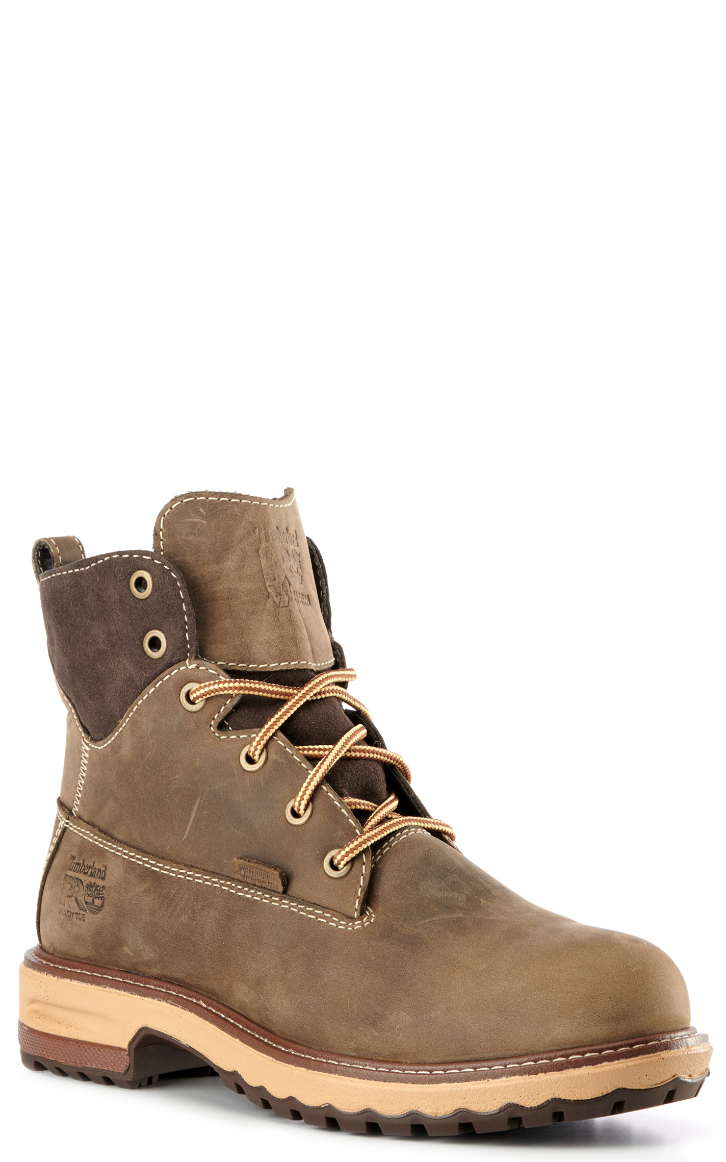 Timberland PRO Women's Hightower Coffee Brown Round Alloy Toe Lace Up Work Boot - Image 1
