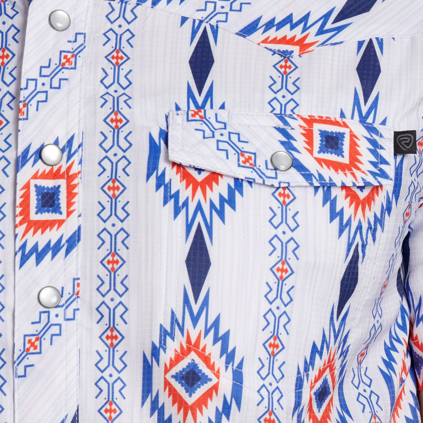 Rock & Roll Denim Men's Red & Blue Aztec Print TEK Western Shirt - Image 1