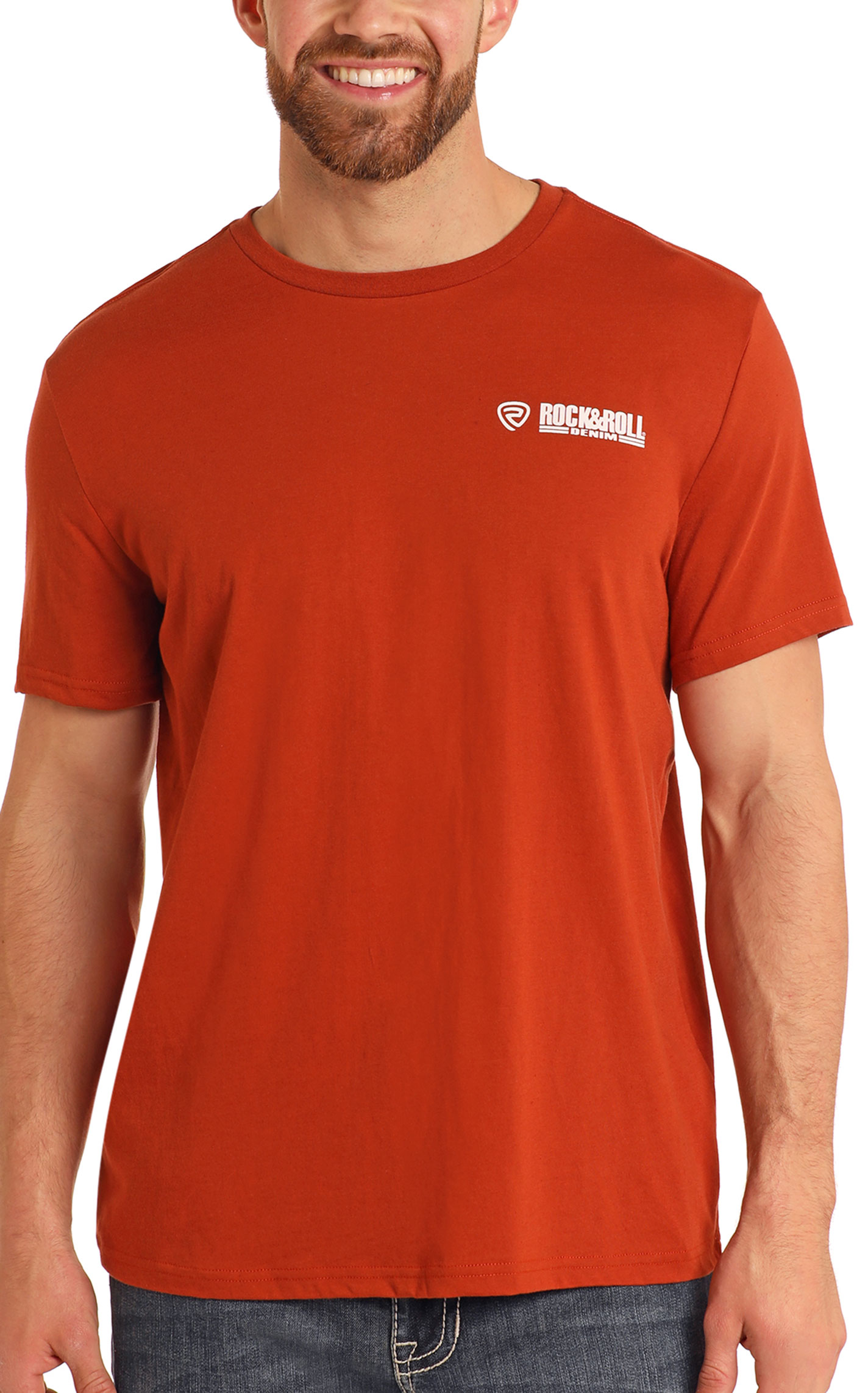 Rock & Roll Denim Men's Dark Rust Skull & Desert Graphic T-Shirt - Image 1