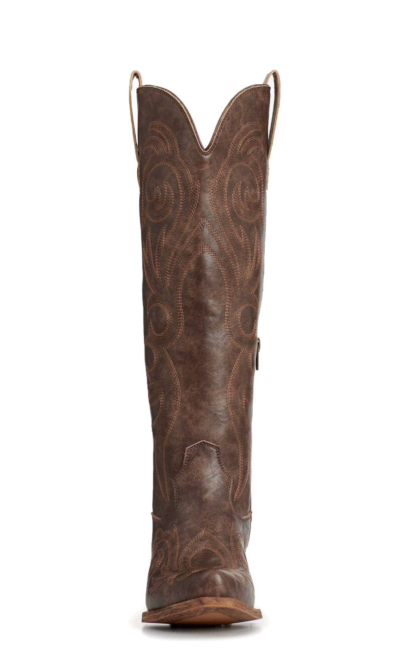 Roper Women's Brown Faux Leather Scroll Snip Toe Cowboy Boots - Image 1
