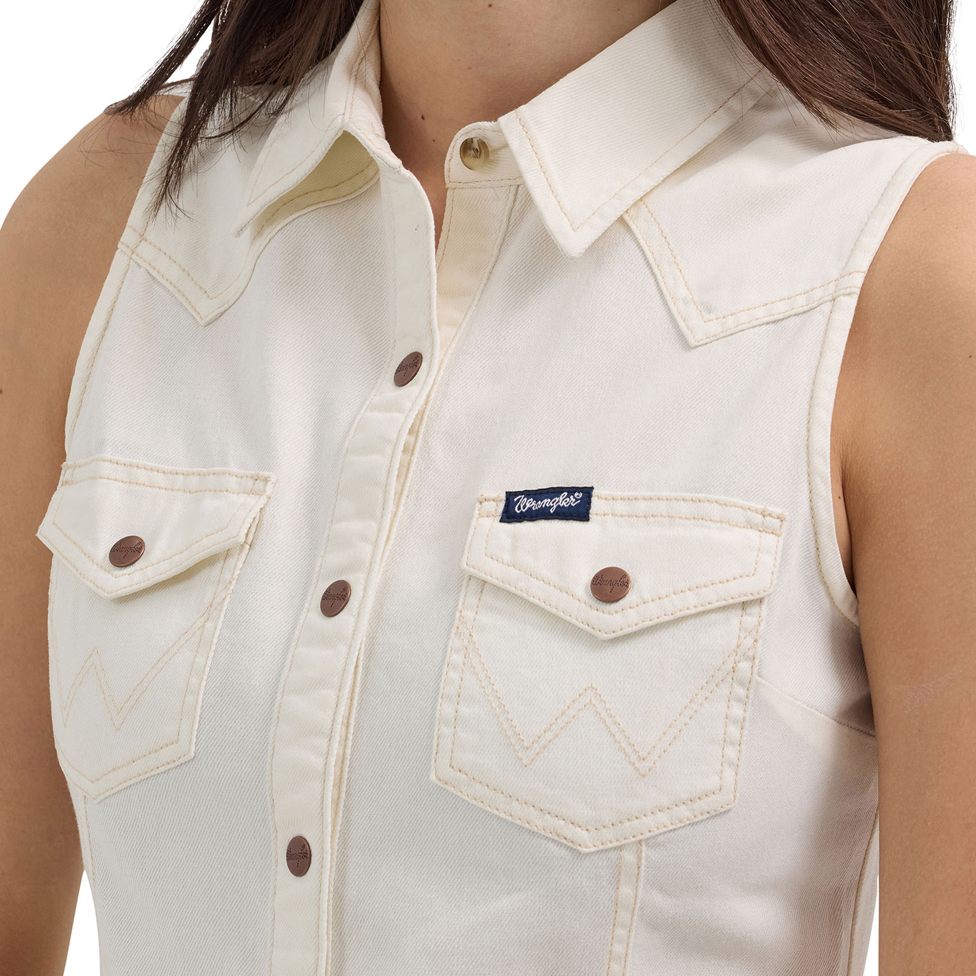 Wrangler Retro Women's White Western Denim Dress - Image 1