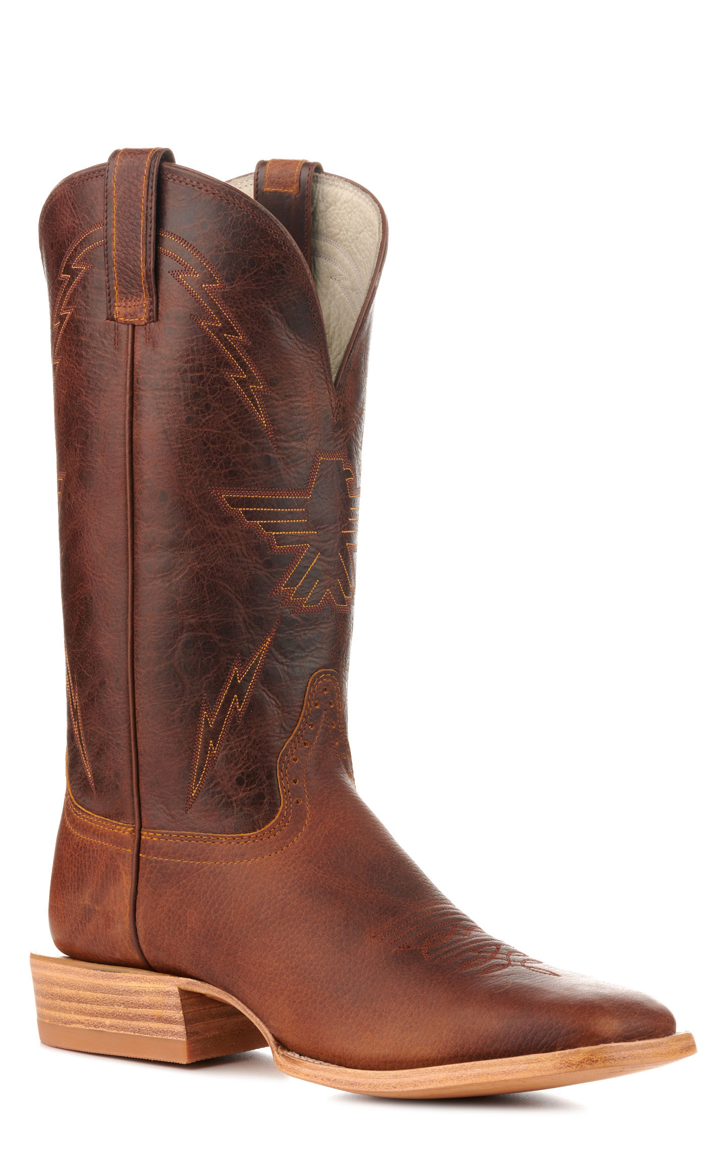 Hondo Men's Falcon Rust Oil-Tanned and Rust Brown Square Toe Cowboy Boots - Image 1