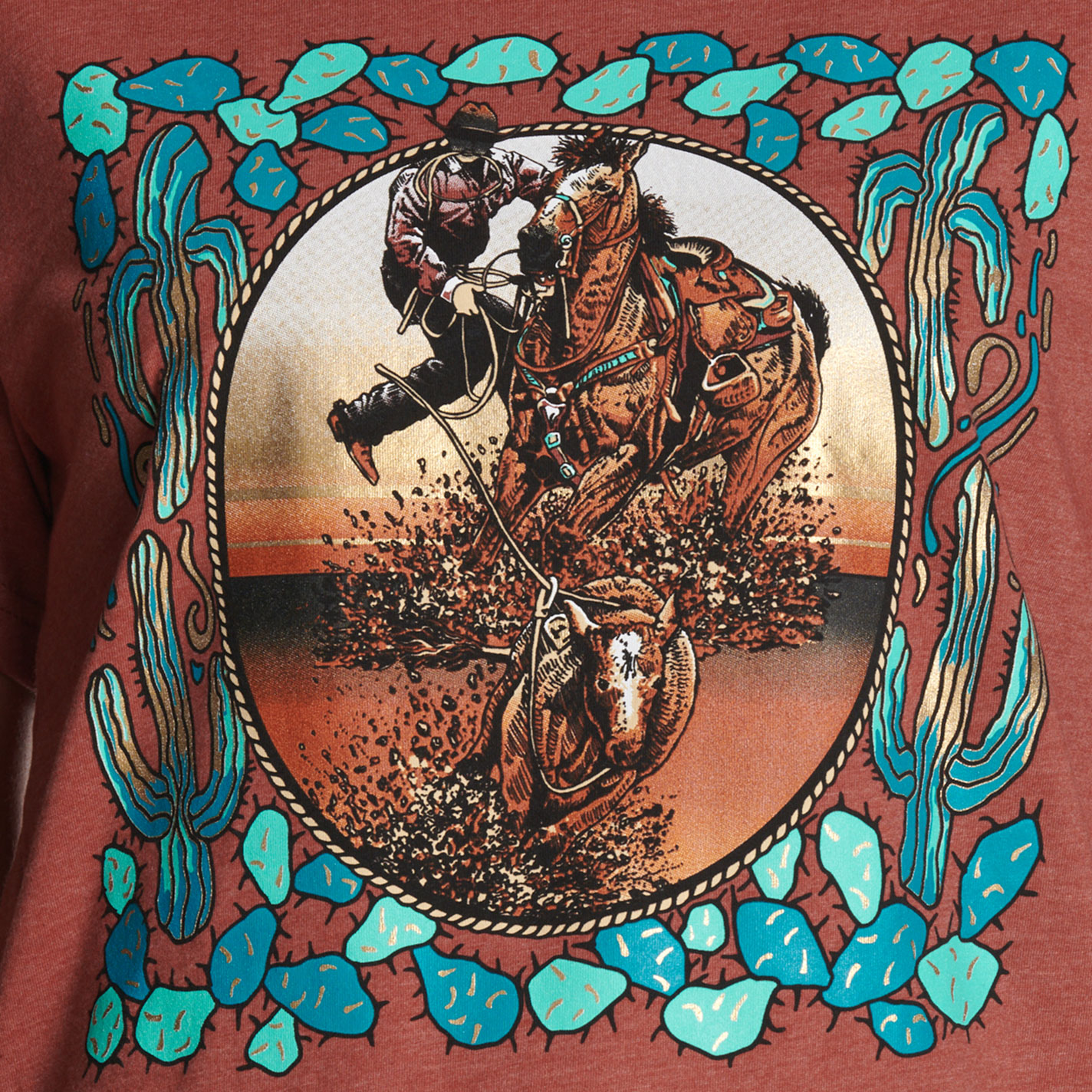 Spirit to A Tee Women's Clay Calf Roping Graphic T-Shirt - Image 1