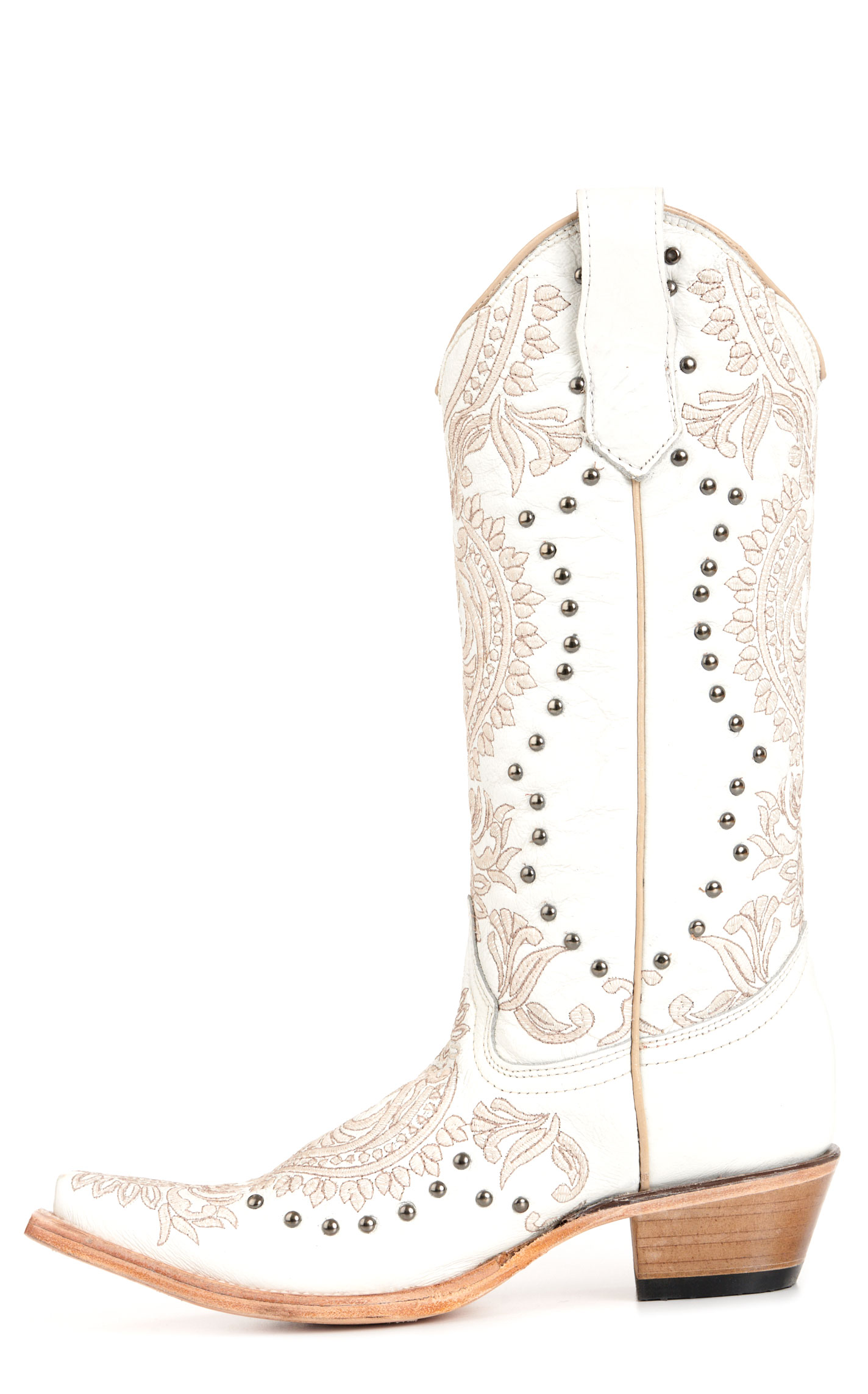 Circle G by Corral Women's White with Studs Snip Toe Cowboy Boots - Image 1