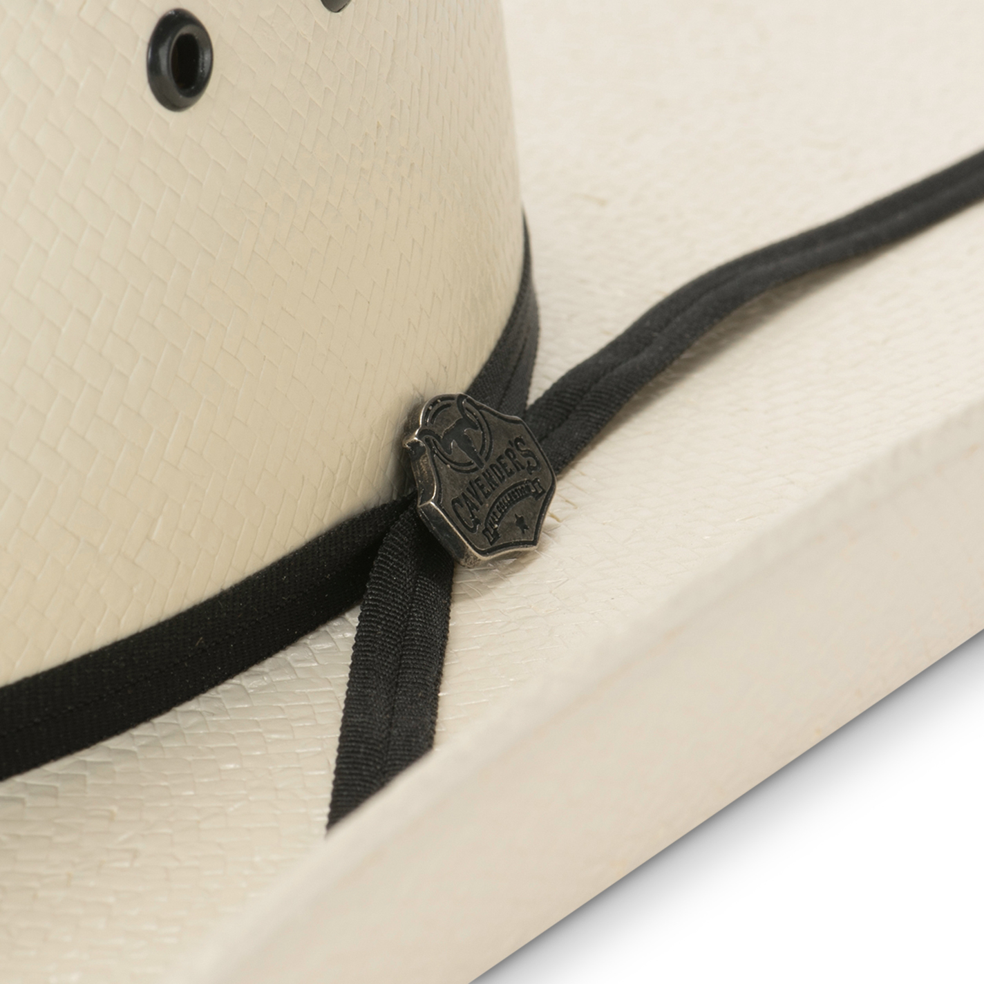 Cavender's Collection 5X Shantung Ivory Cattleman Crown Straw Cowboy Hat - Image 1
