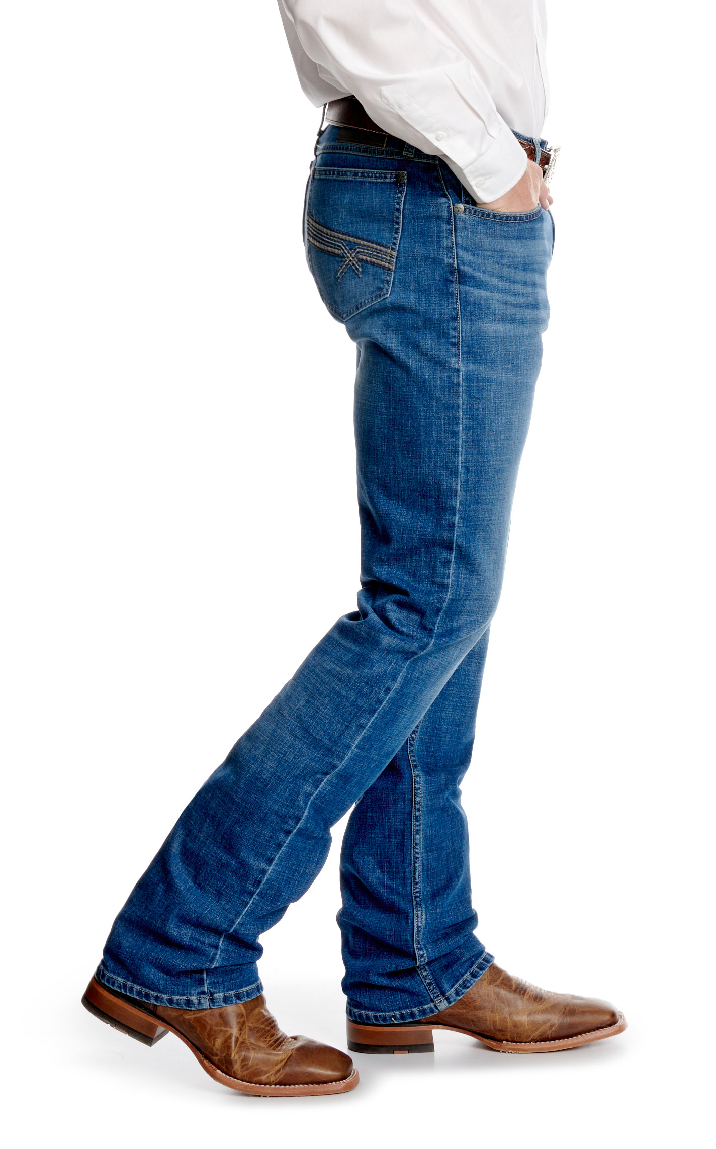 Wrangler 20X Men's Beckner 42 Medium Wash Slim Boot Cut Jeans - Image 1