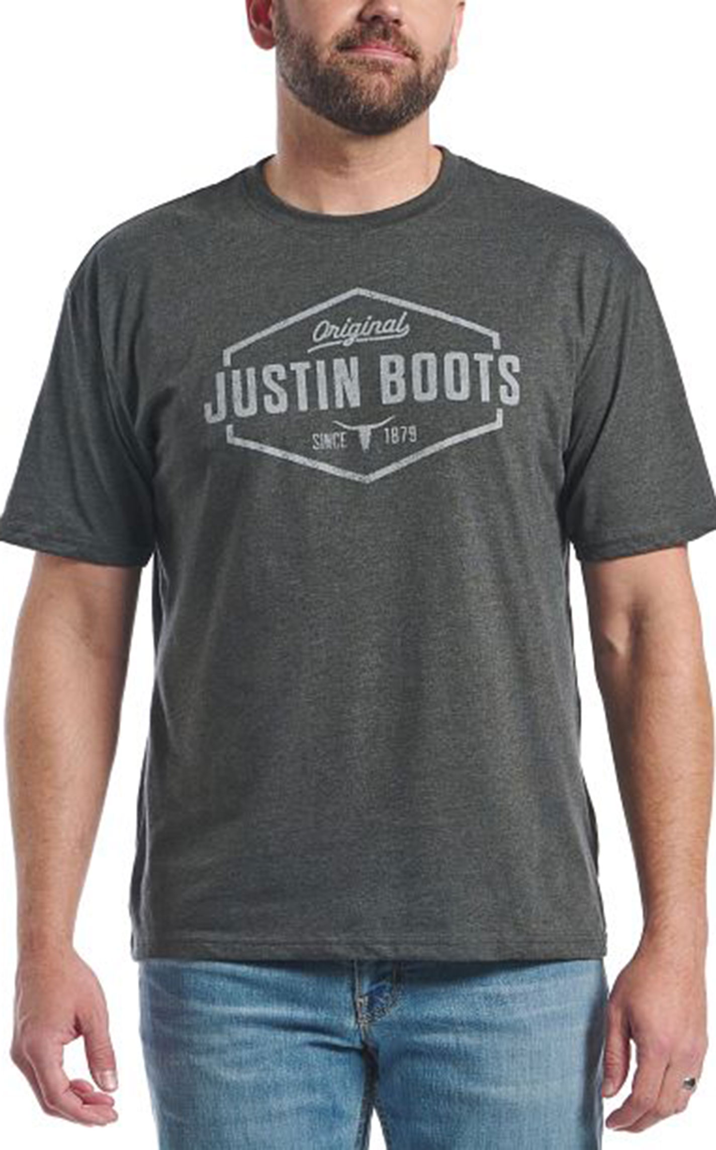 Justin Men's Wet Cement Logo Graphic T-Shirt - Image 1