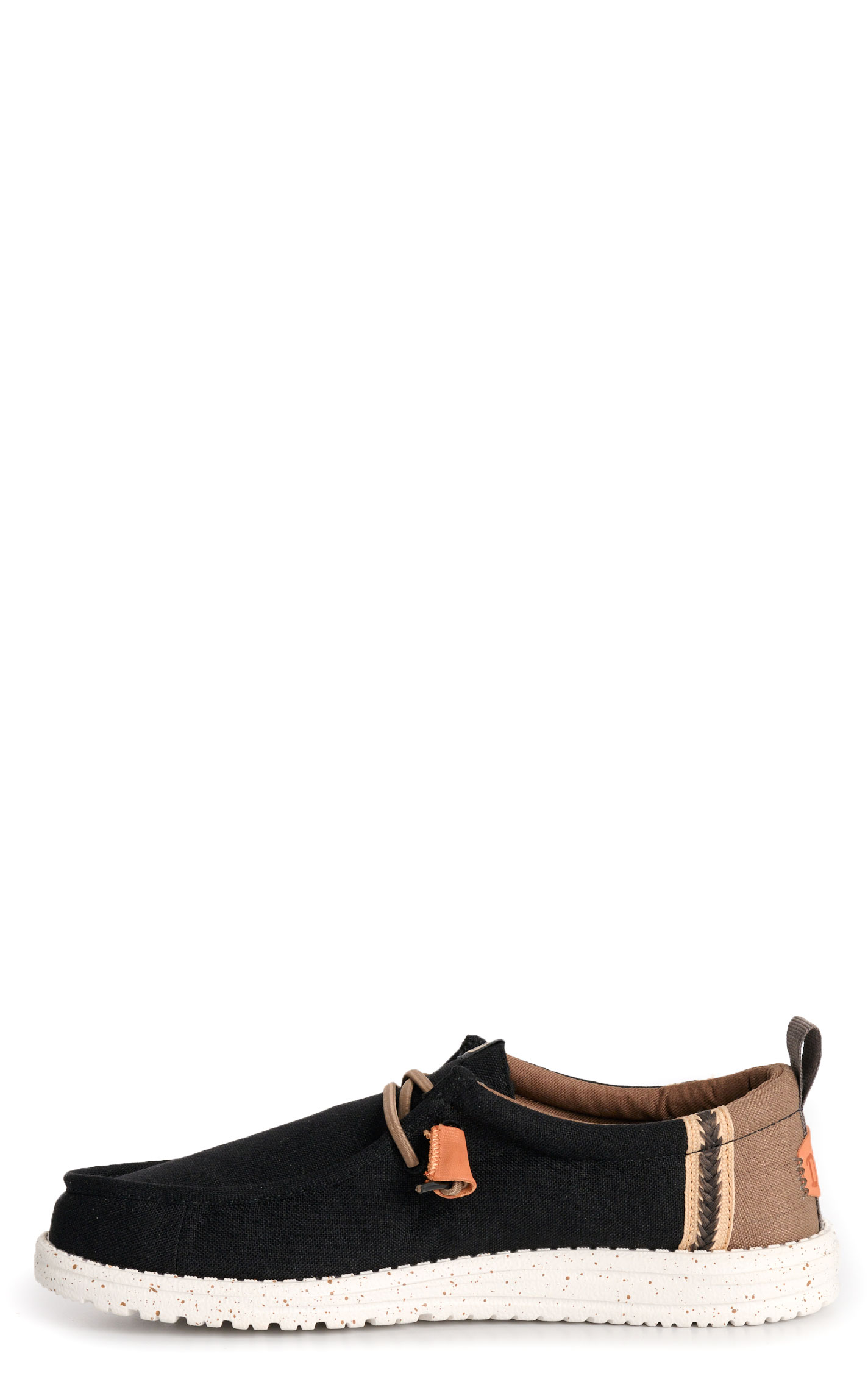 Hey Dude Men’s Wally Black & Walnut Lace Up Moc Toe Casual Shoes - Image 1
