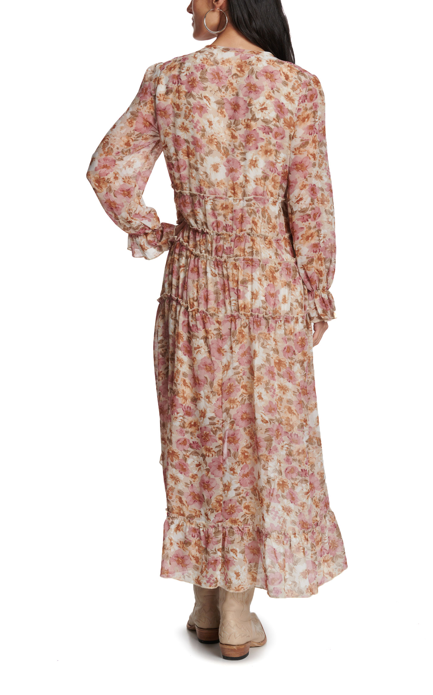 Blue B Women’s Mauve Floral Hi-Lo Maxi Dress - Image 1