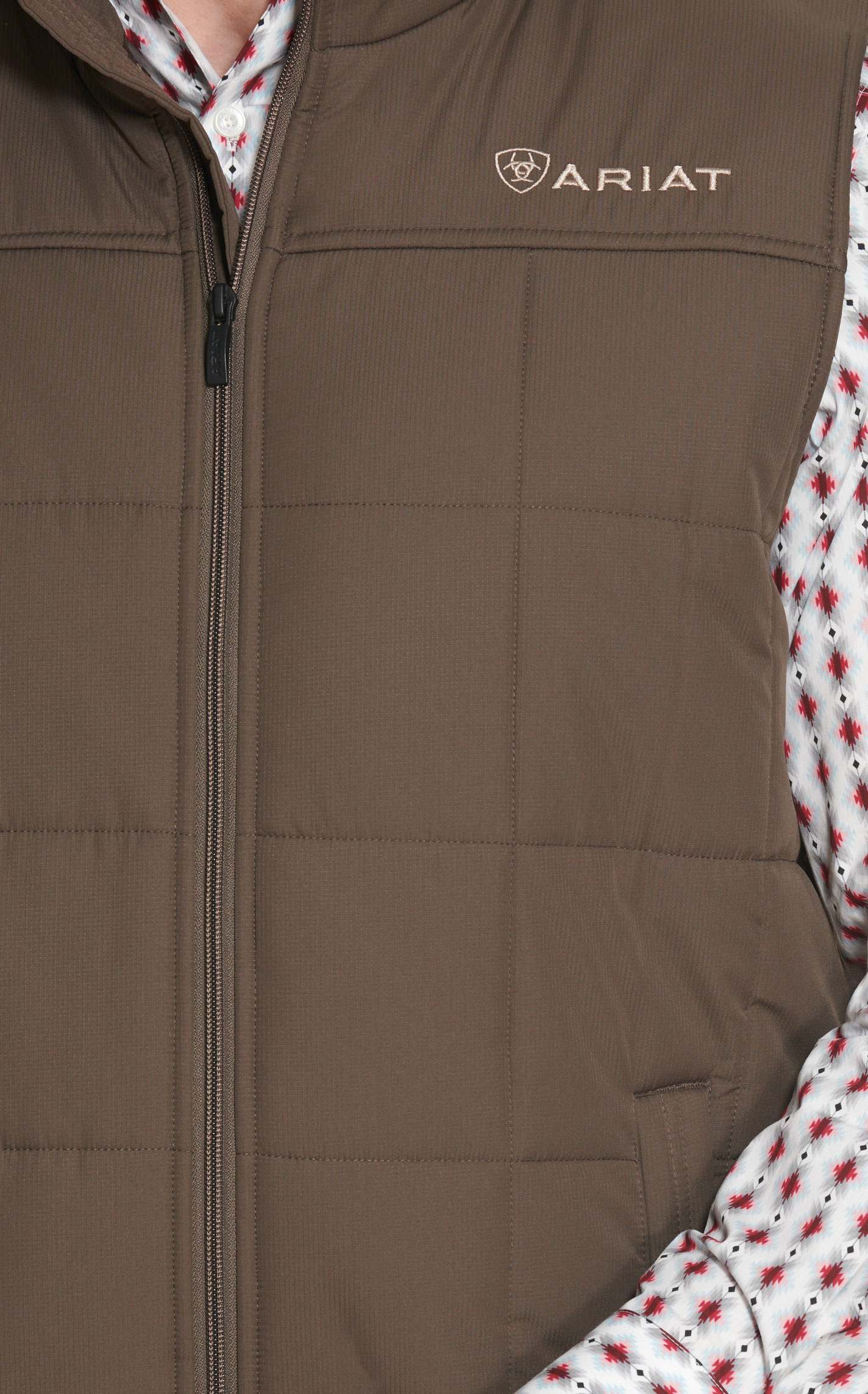 Ariat Men's Crius Banyan Bark Brown Insulated Vest - Image 1