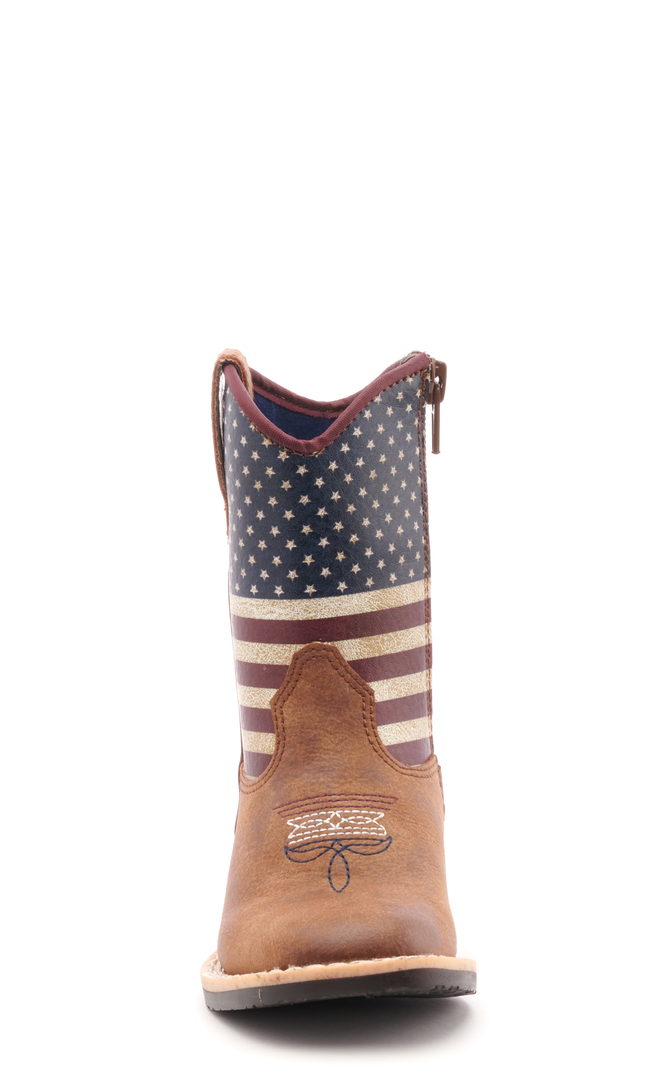 Twister Toddler Brown and USA Flag Square Toe Cowboy Boots - Image 1