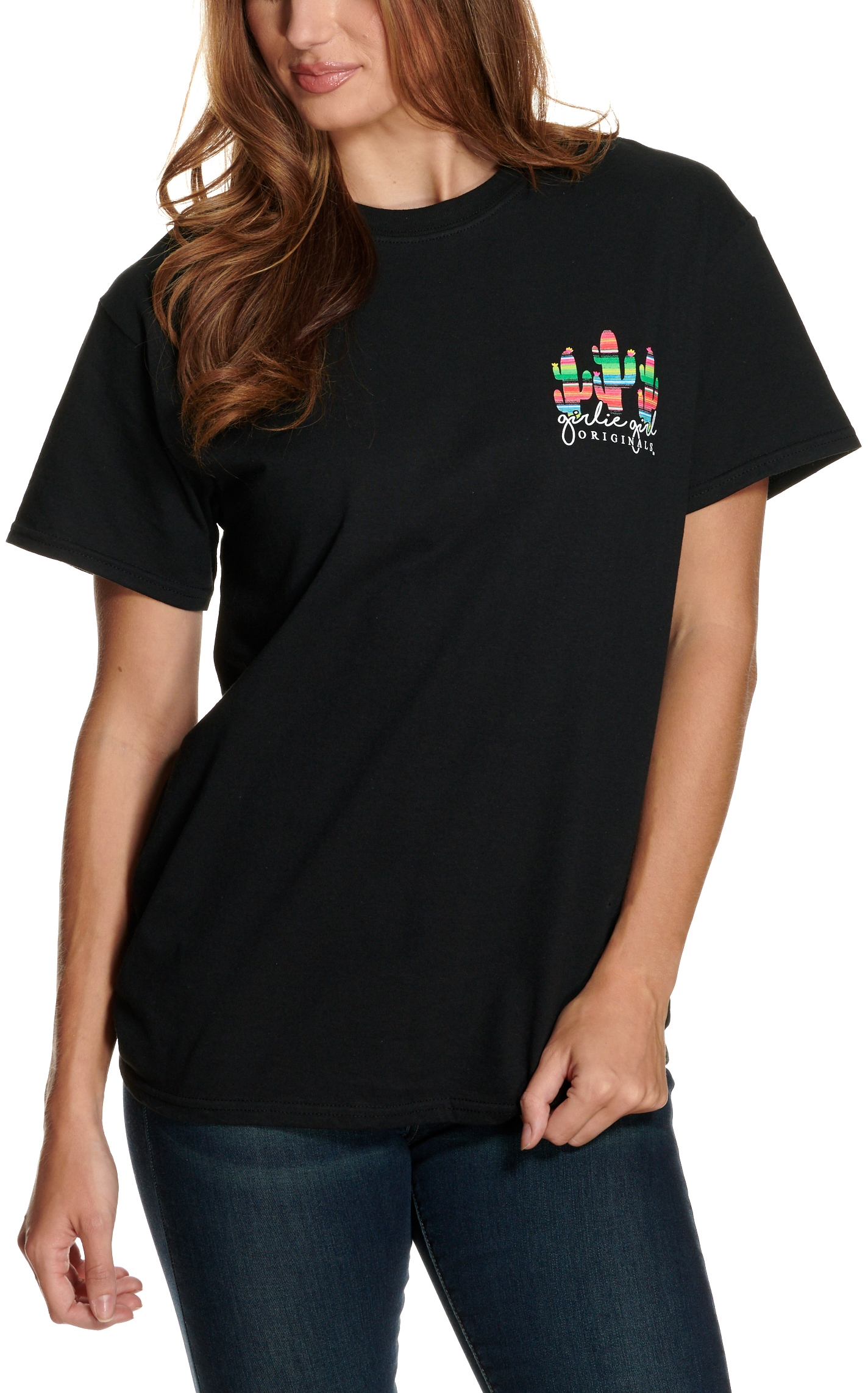Girlie Girl Originals Women's Black Serape Cactus Short Sleeve T-Shirt - Image 1