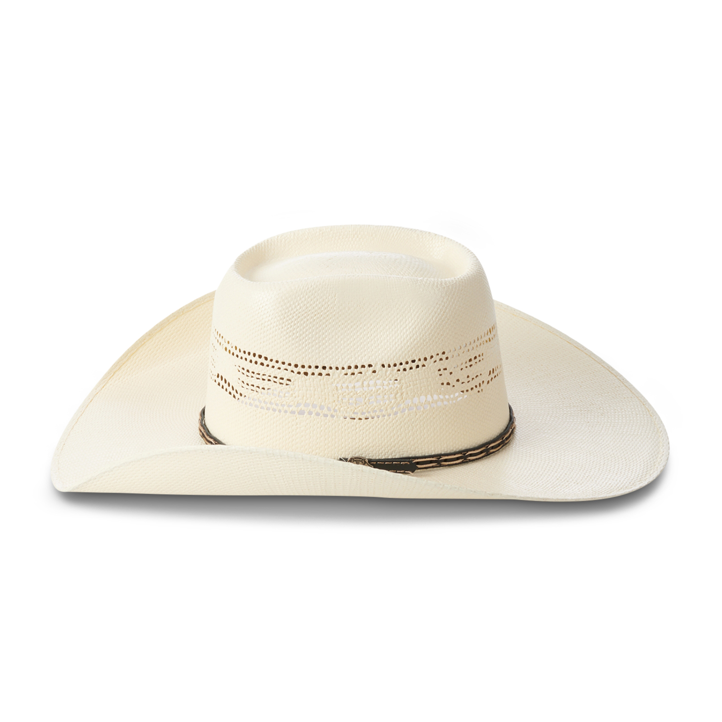 Cavender's Ranch Collection Ivory Bangora Straw Added Money Cowboy Hat - Image 1