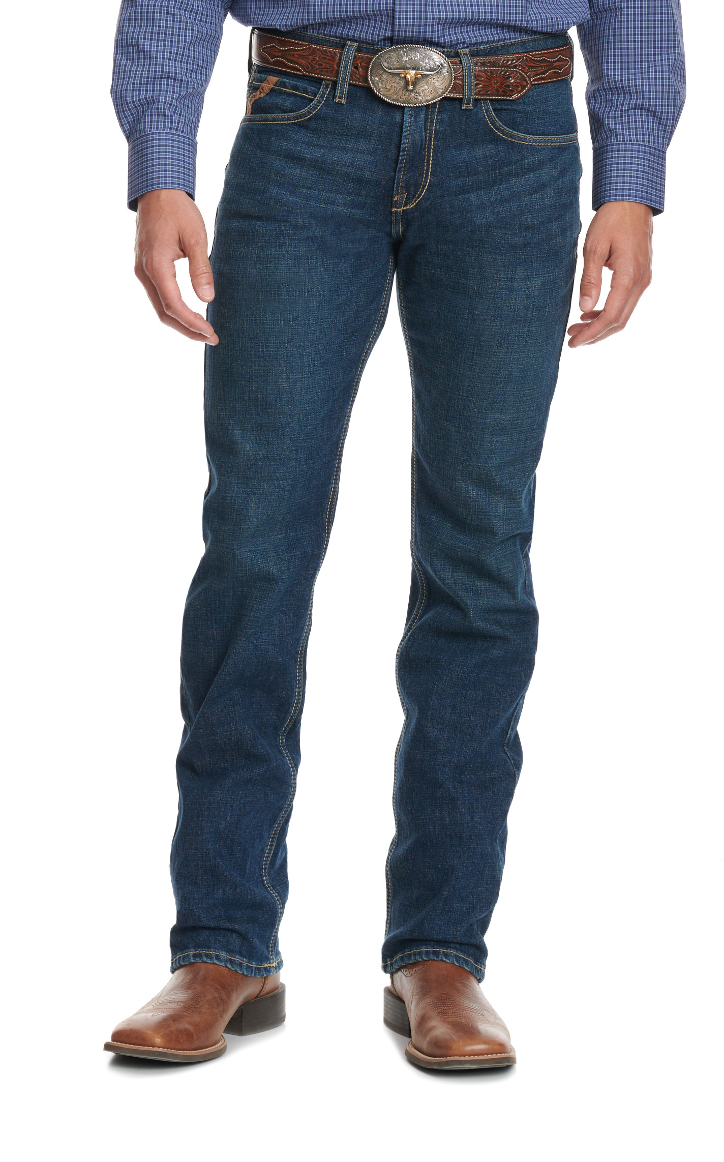 Ariat Men's Tucker Quest M7 Dark Wash Slim Straight Leg Jeans - Image 1