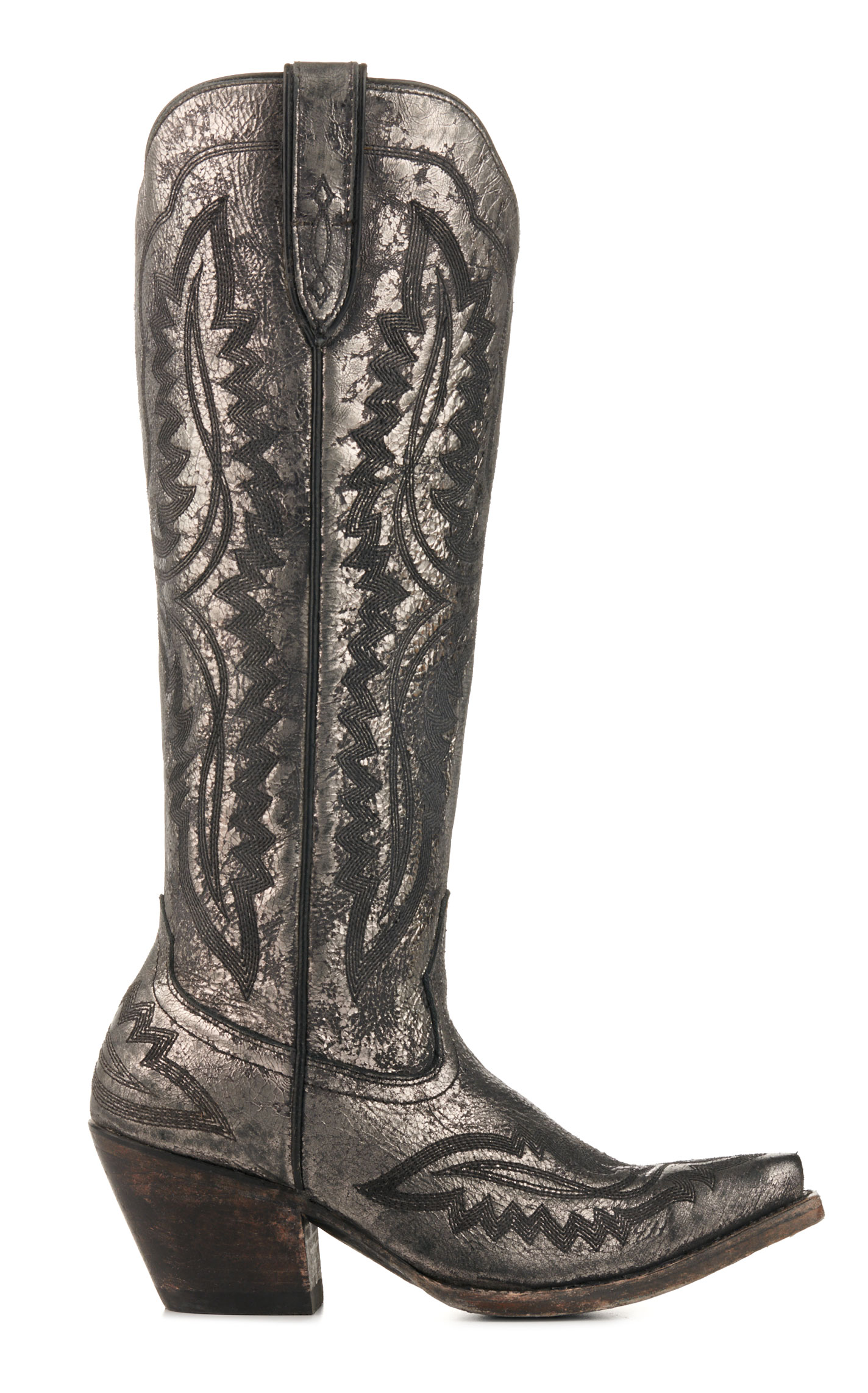 Ariat Women's Casanova Metallic Charcoal Snip Toe Tall Cowboy Boots - Image 1