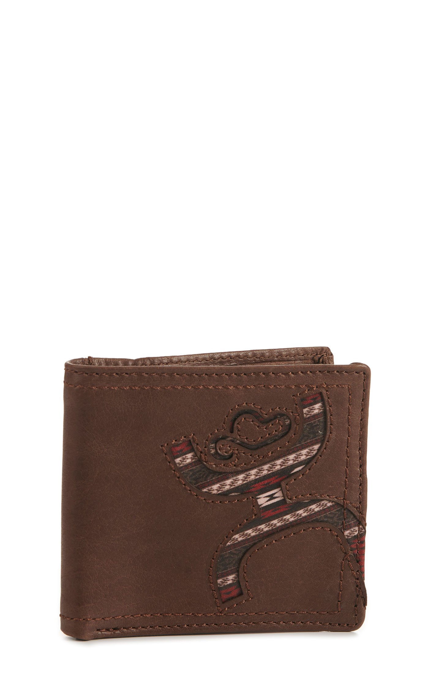 Hooey Men's Brown with Black and Red Serape Logo Bi-Fold Wallet - Image 1