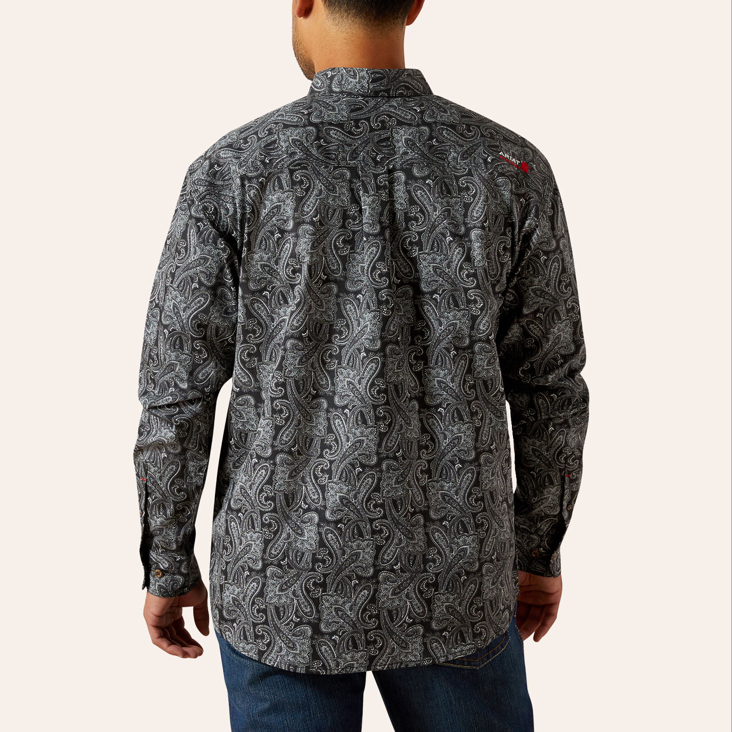 Ariat Men's FR Bogart Black Paisley Print Work Shirt - Image 1