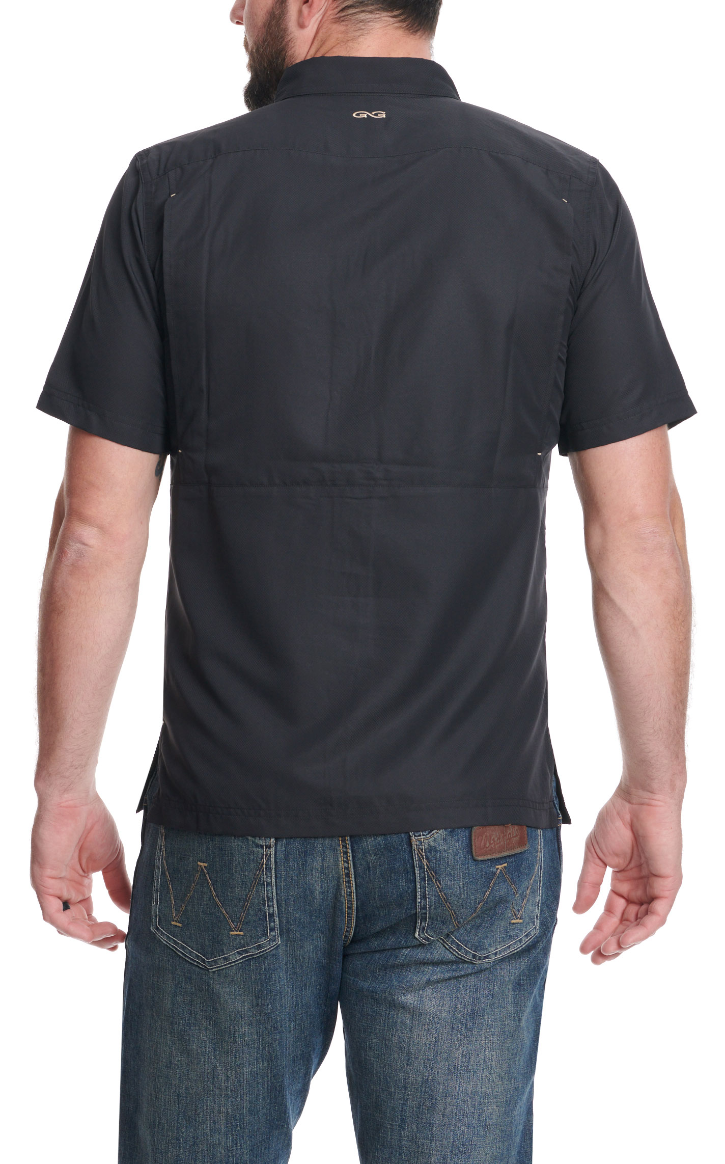GameGuard Outdoors Men's Caviar Black MicroFiber Fishing Shirt - Image 1