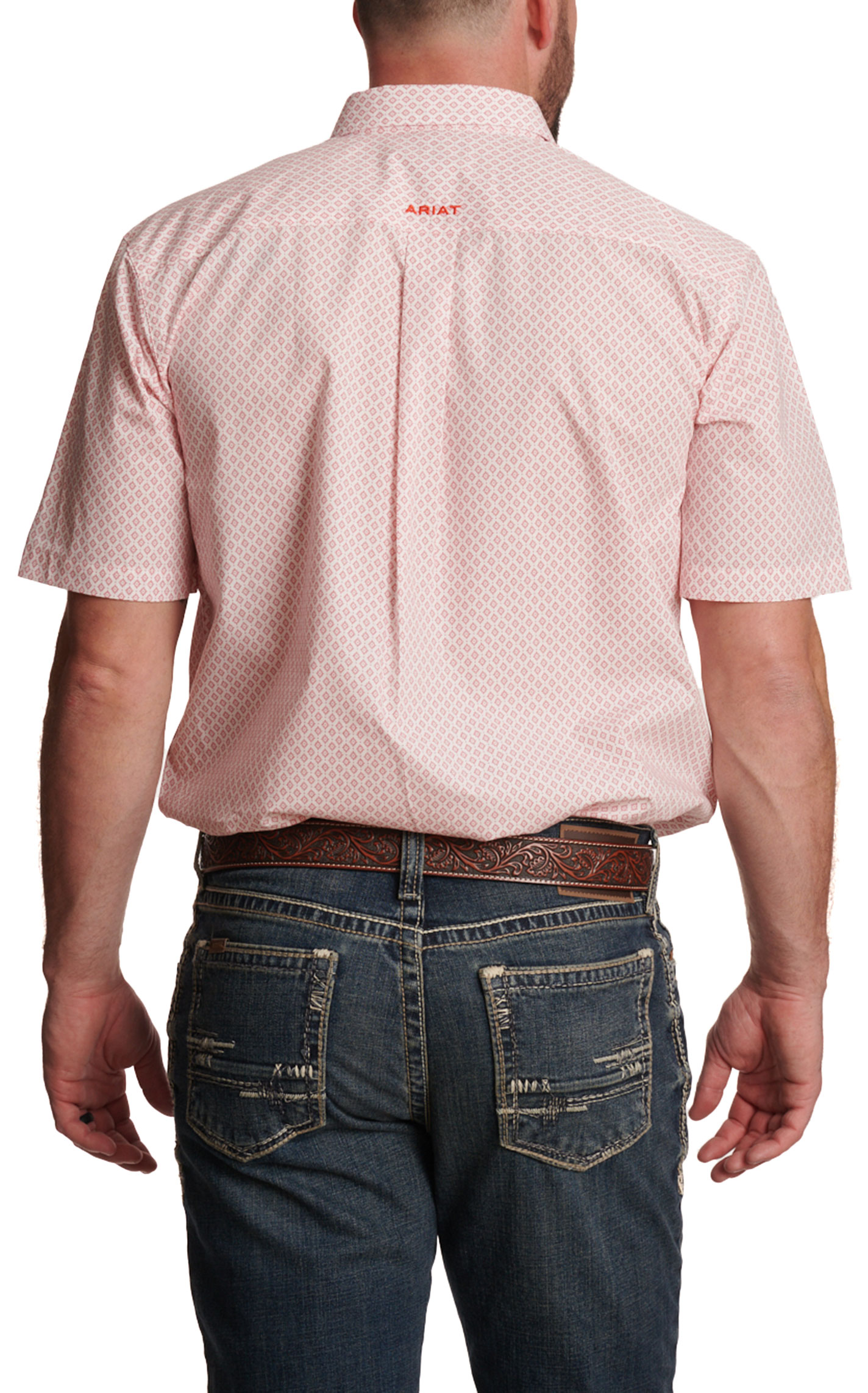 Ariat Men's Rose & Red Geo Print Western Shirt - Image 1