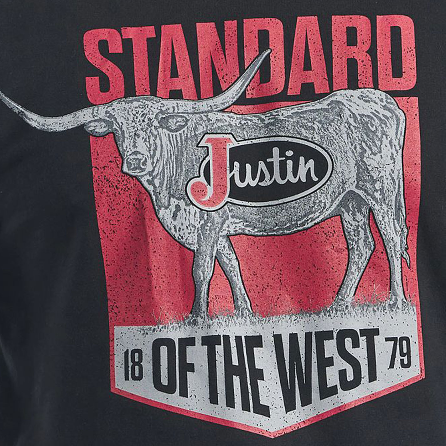 Justin Men's Black Standard of the West Logo Graphic T-Shirt - Image 1