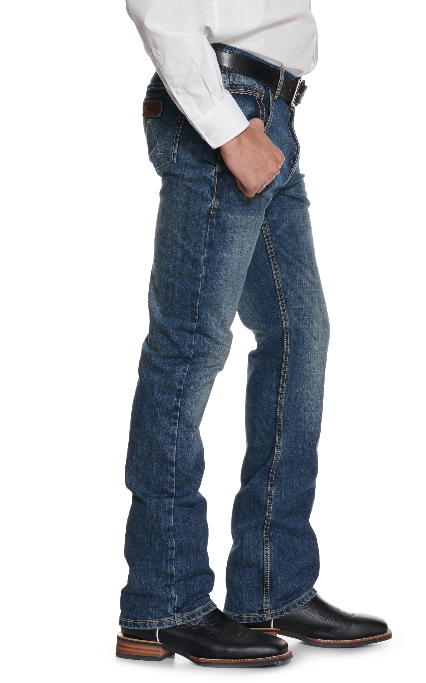 Wrangler Retro Men's Dark Wash Low Rise Boot Cut Jeans - Image 1