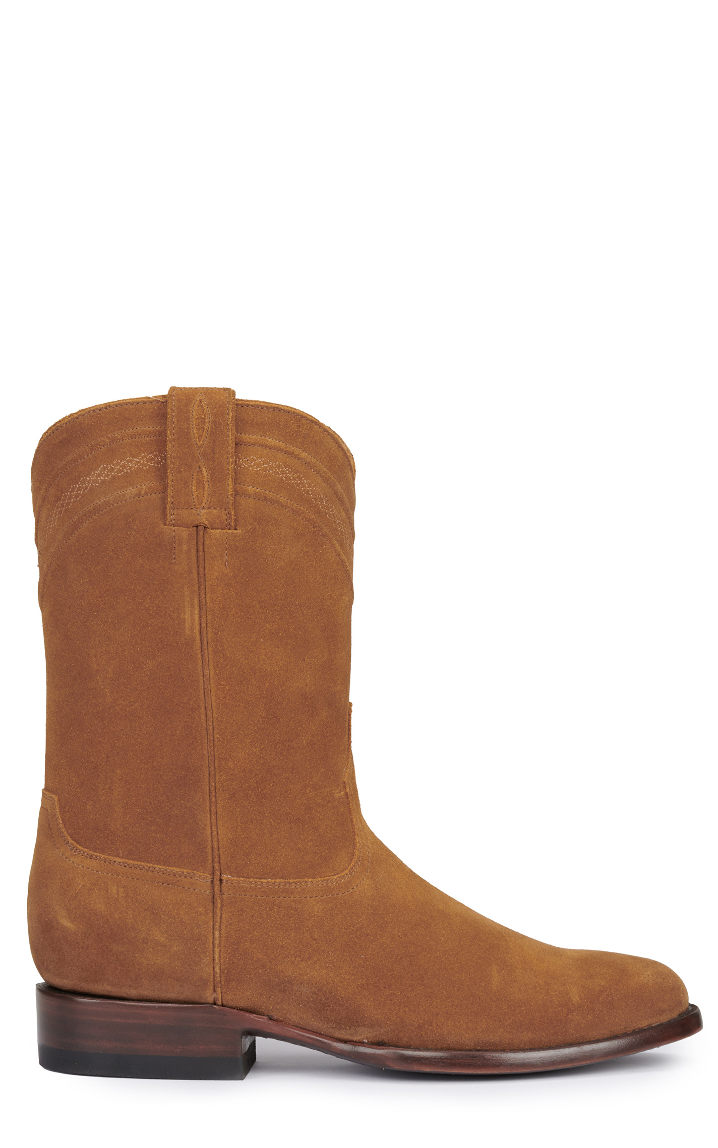 JRC & Sons Men's Todd Water-Resistant Suede Round Toe Roper Boot in Tan - Image 1
