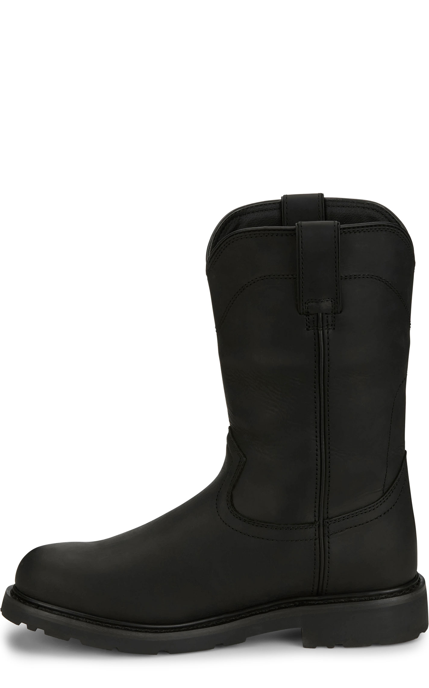 Justin Men's Black Waterproof Round Steel Toe Work Boots - Image 1
