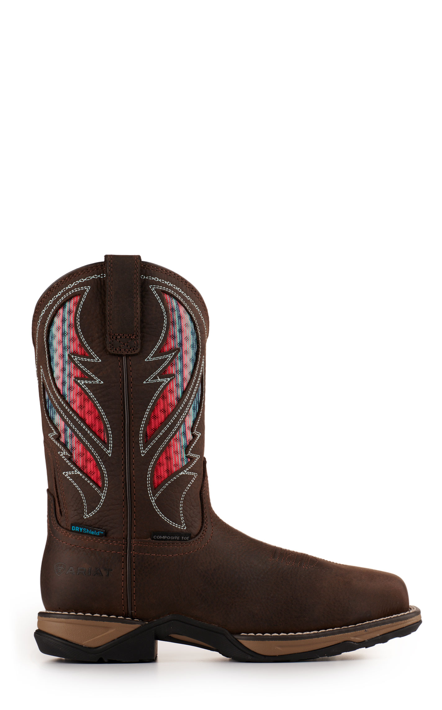 Ariat Women's Anthem Dark Chocolate with Serape VentTEK Waterproof Wide Square Composite Toe Work Boot - Image 1