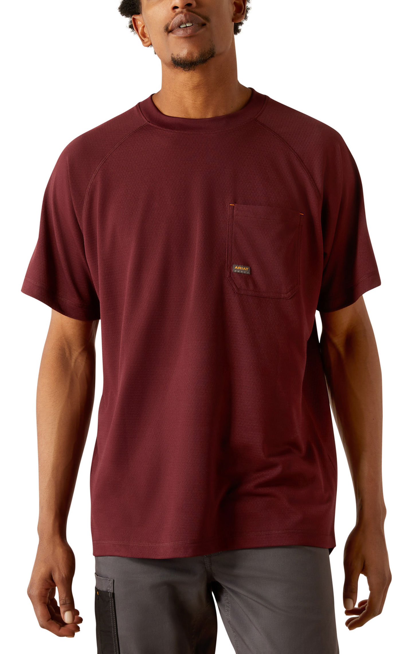 Ariat Men's Rebar Heat Fighter Wine Graphic Work T-Shirt - Image 1