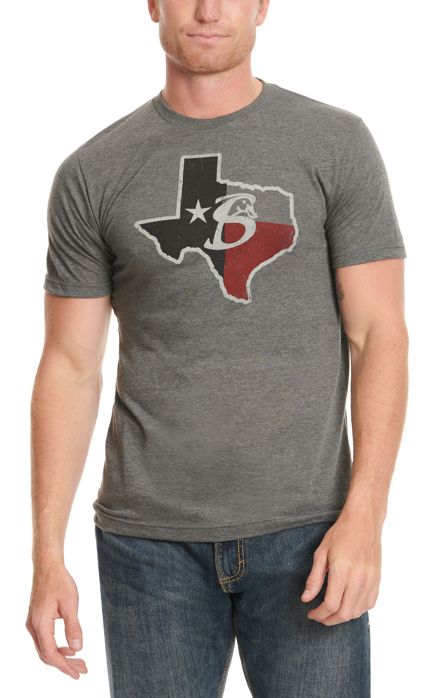 Stackin' Bills Men's Charcoal & Texas Logo Graphic T-Shirt - Image 1