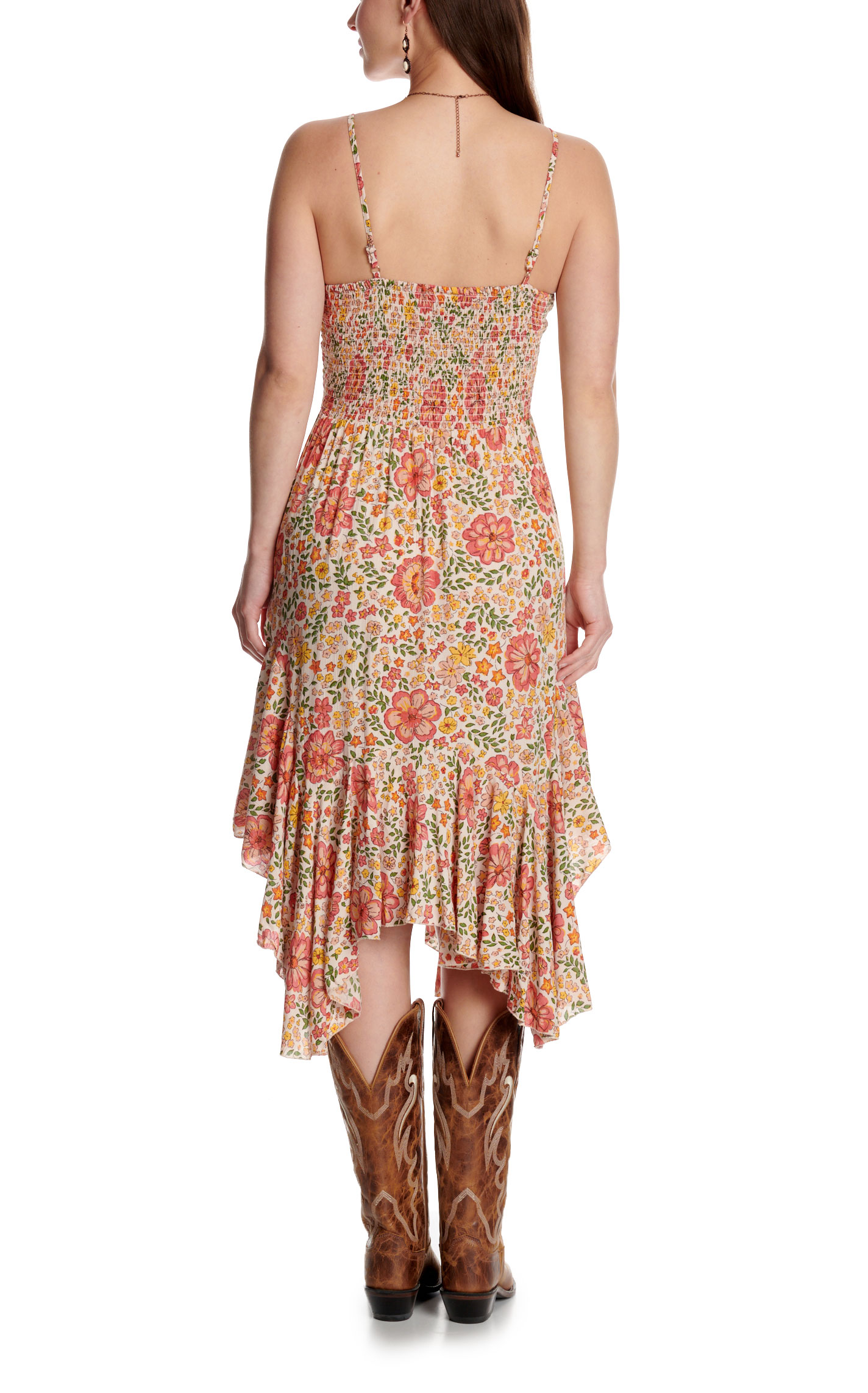 Angie Women's Ivory Floral Print Twist Front Dress - Image 3