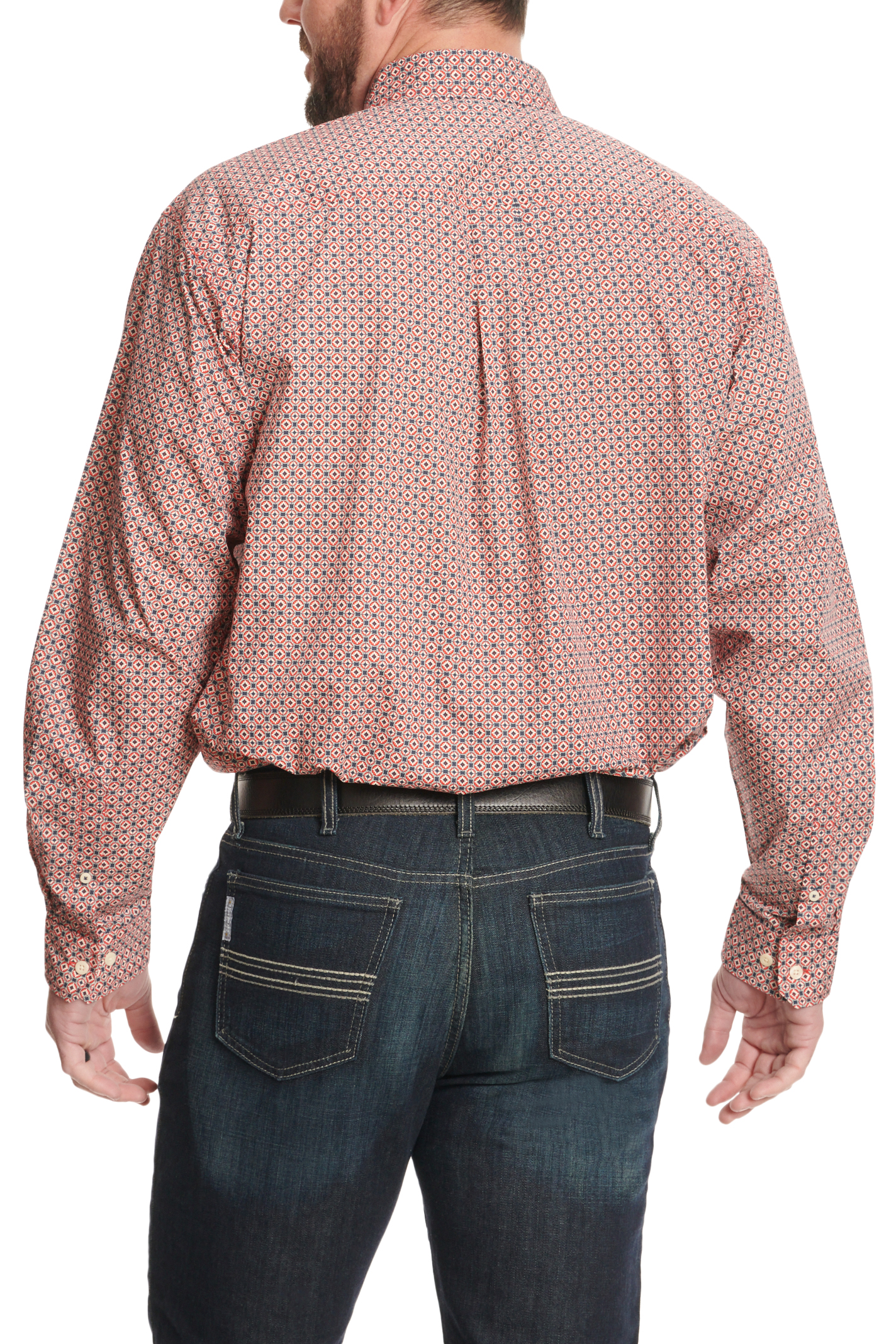 Cinch Men's Navy & Red Geo Print Western Shirt - Image 1