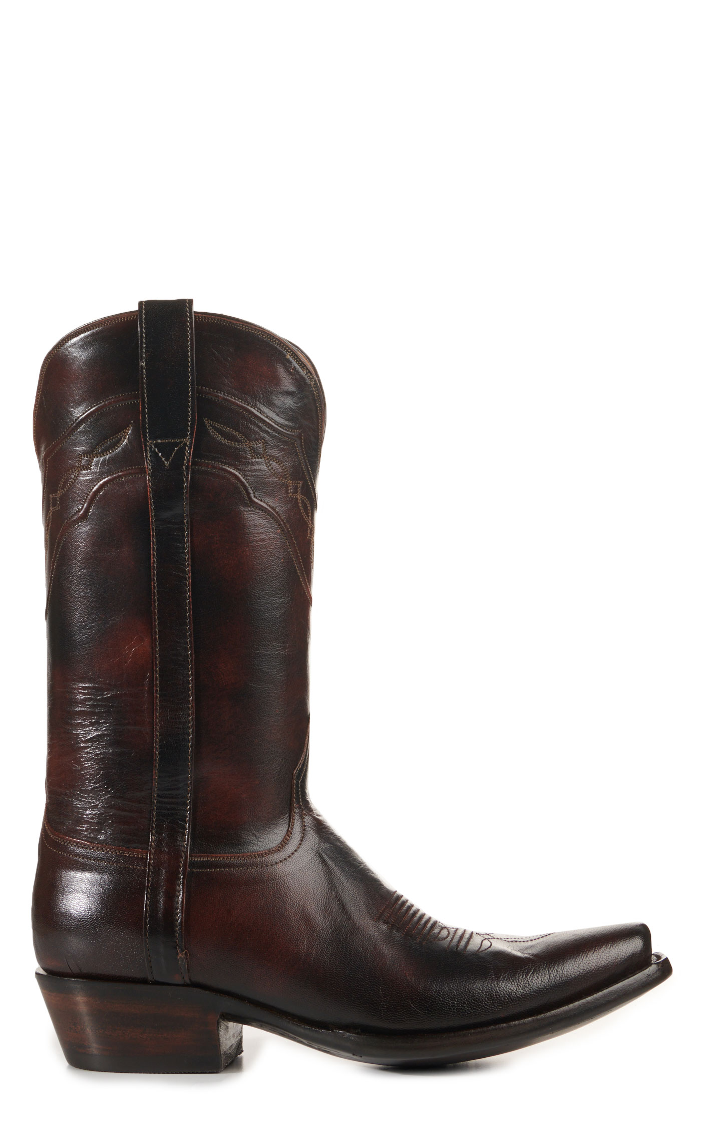 Black Jack Men's Brown Brush Off Goat Punchy Square Toe Cowboy Boots - Image 1