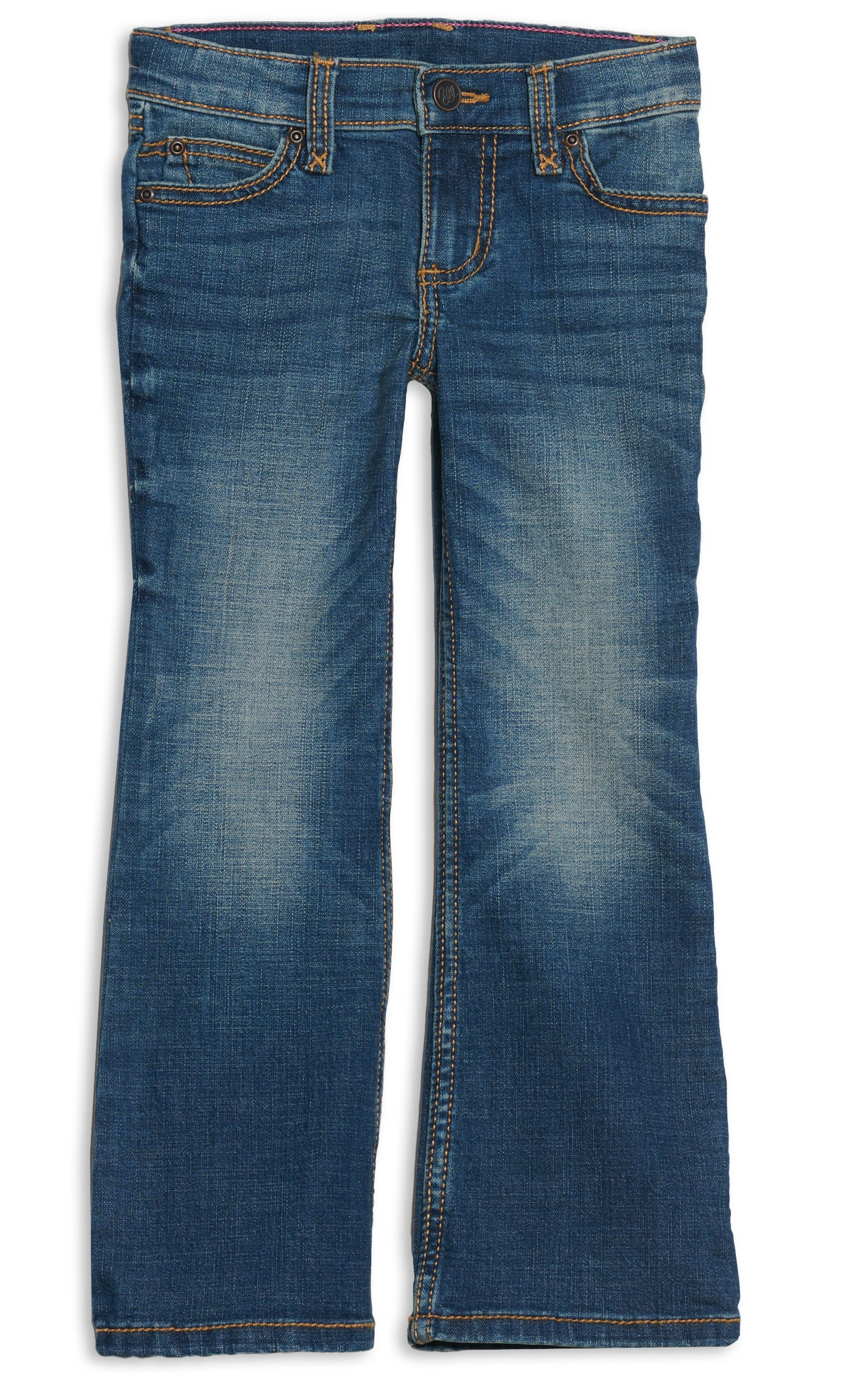 Wrangler Girls' Dark Wash With Stitch Patch Boot Cut Jeans - Image 1