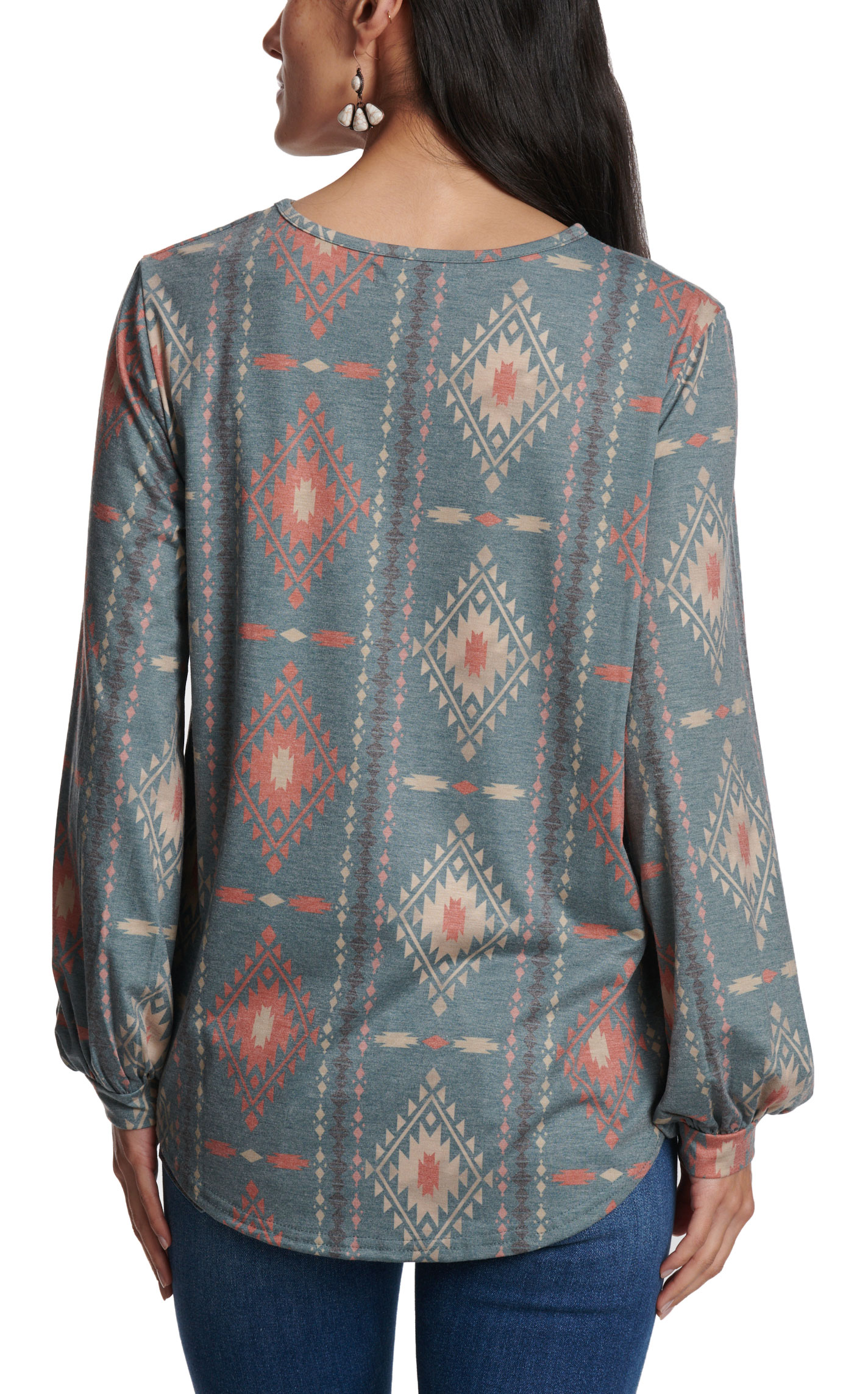 Montana Clothing Co. Women's Forest Aztec Striped Top - Image 1