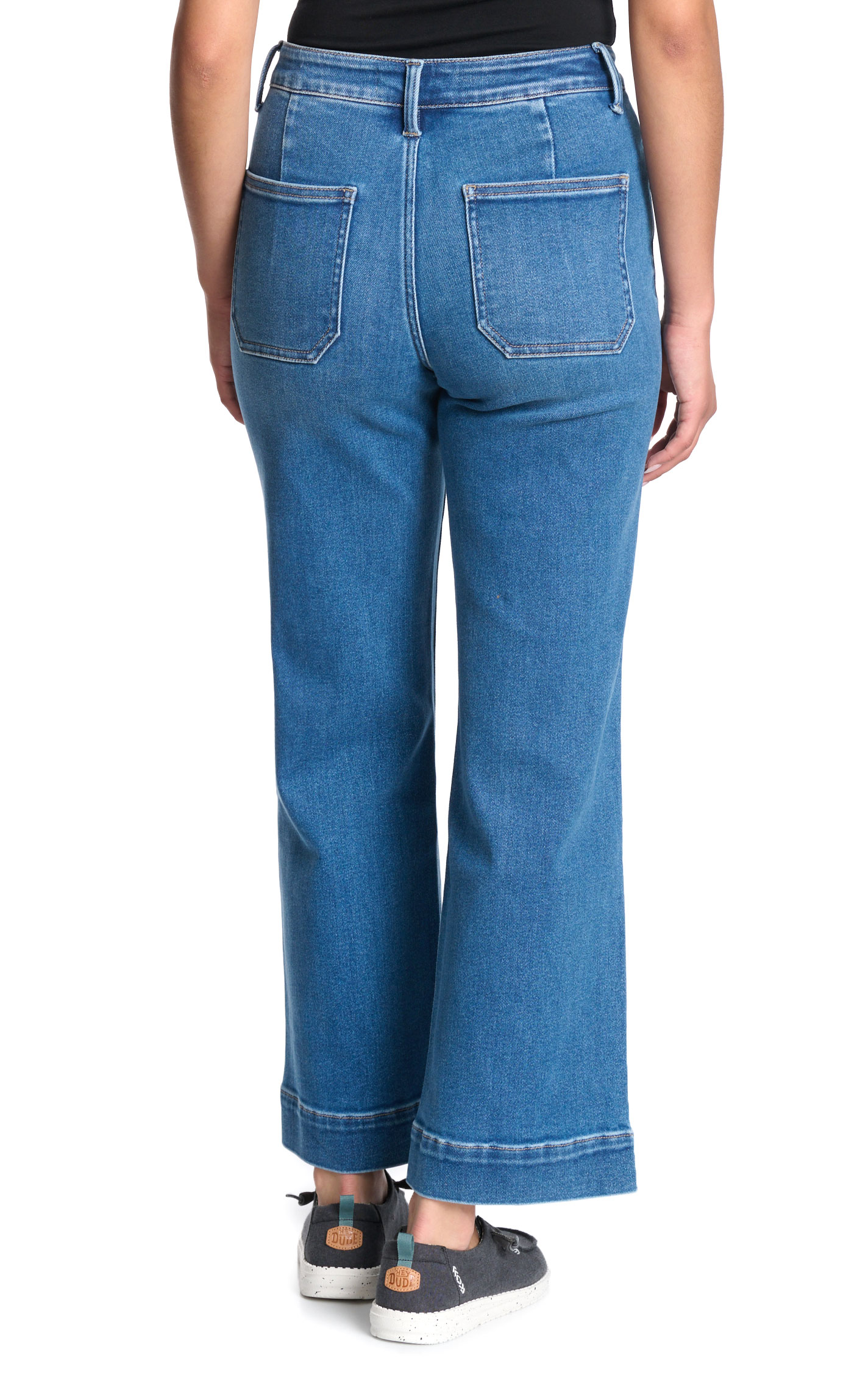 Vervet Women's Medium Wash Button Fly Wide Leg Jeans - Image 1
