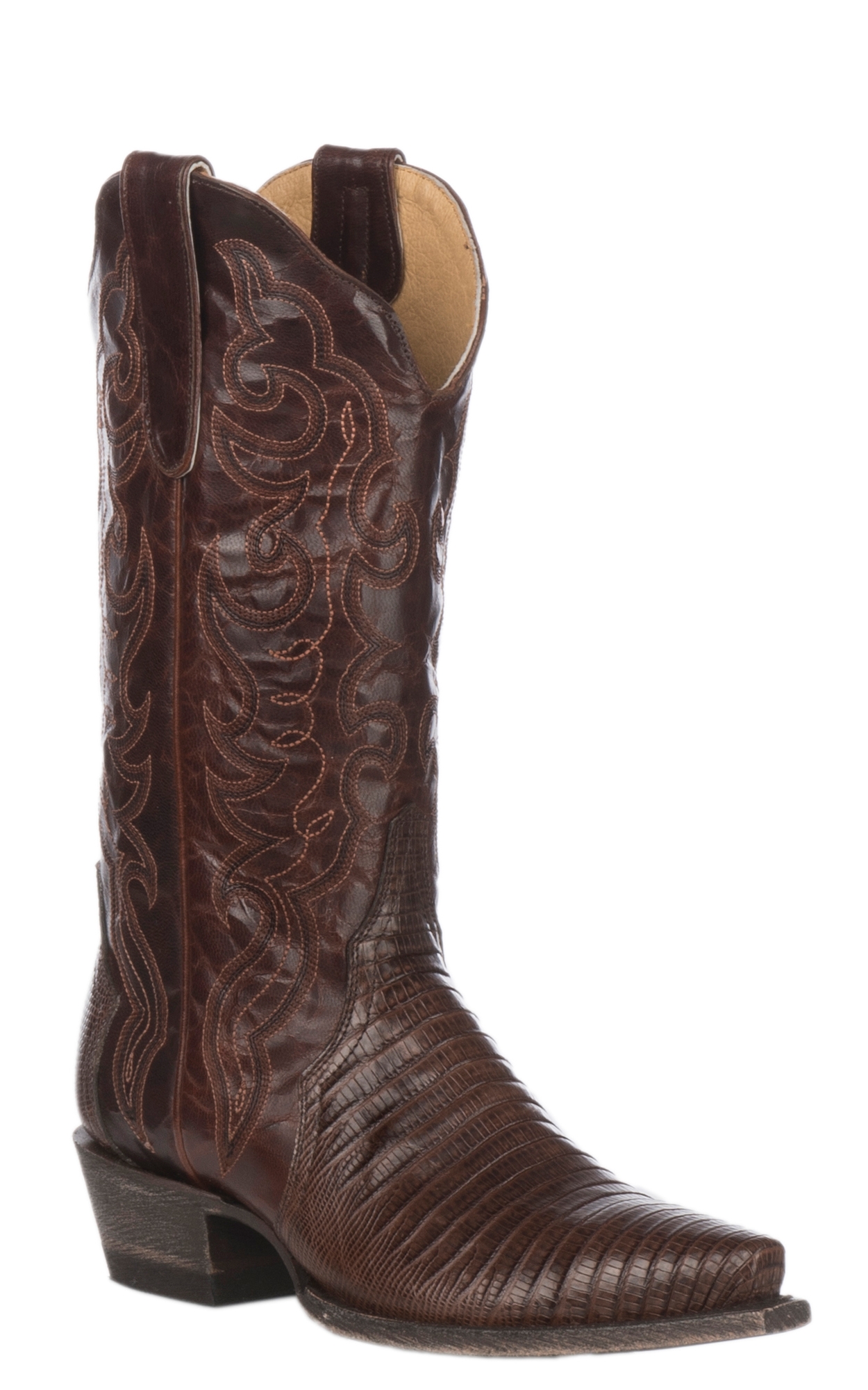 Cavender’s Women’s Triad Chocolate Lizard Exotic Snip Toe Cowboy Boots - Image 1