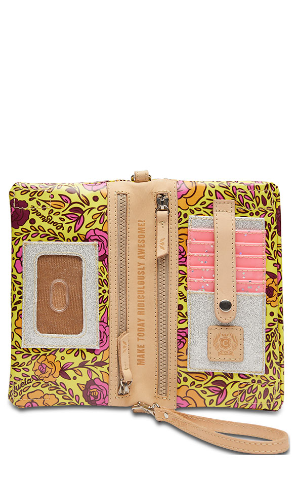 Consuela Millie Yellow Floral Print Uptown Crossbody Purse - Image 1