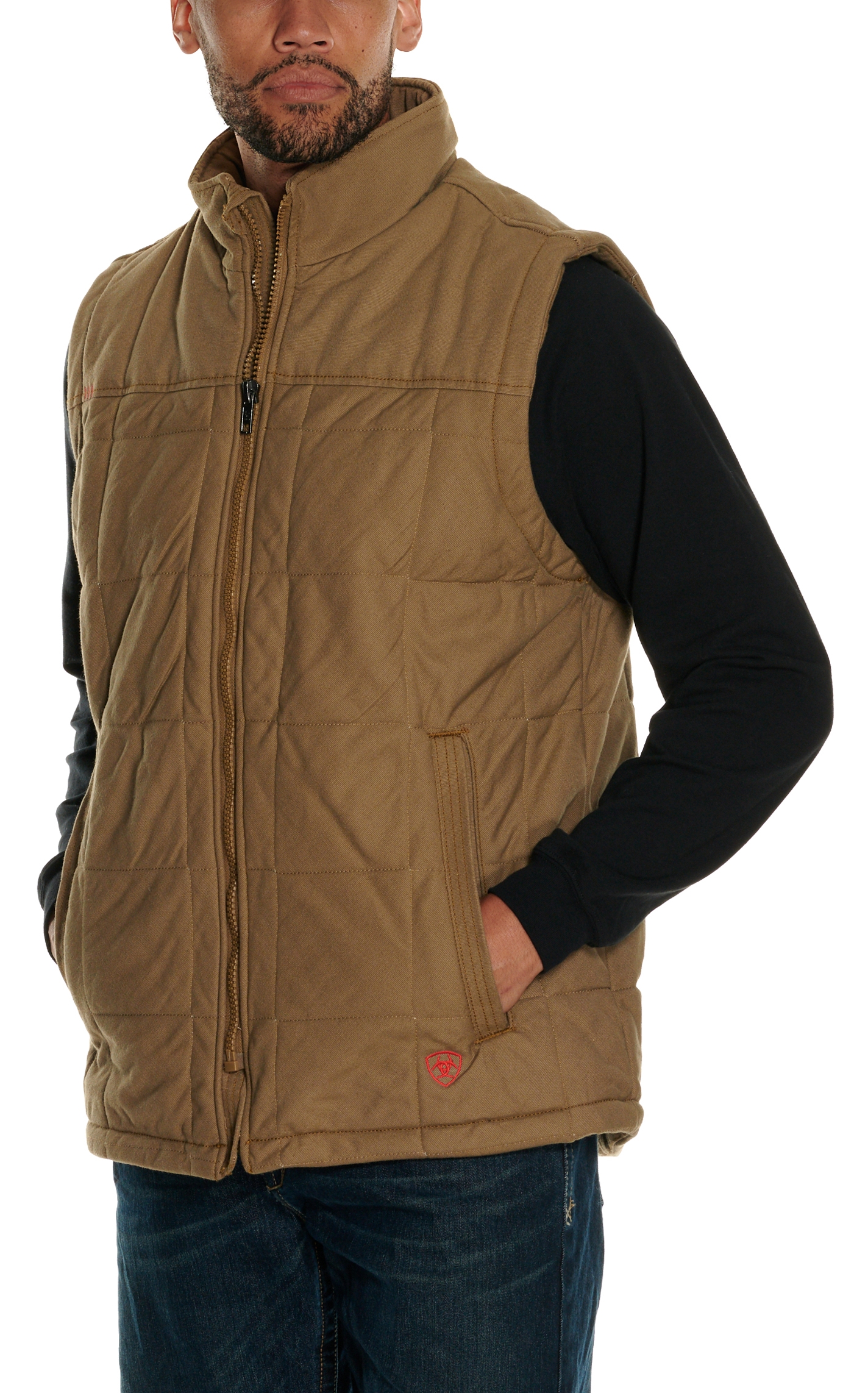 Ariat Men's Khaki FR 15OZ CAT3 Insulated Work Vest - Image 1